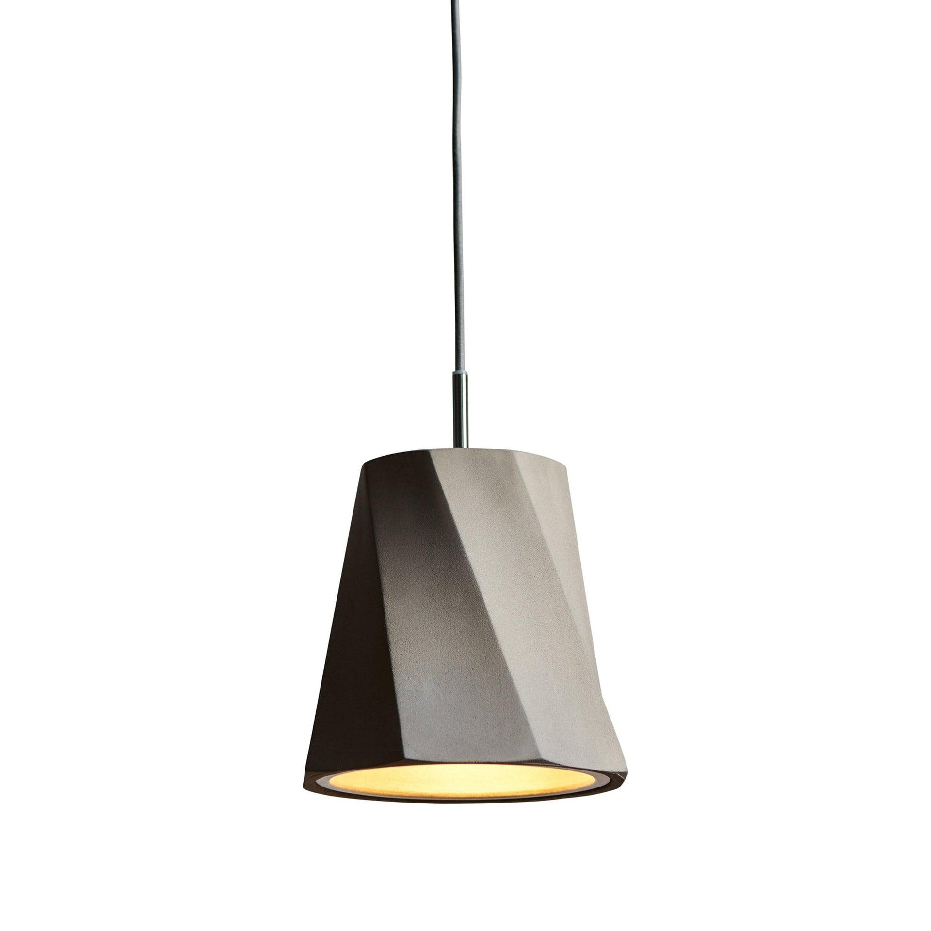 Gray Concrete Mini Pendant Light with Chrome Accents