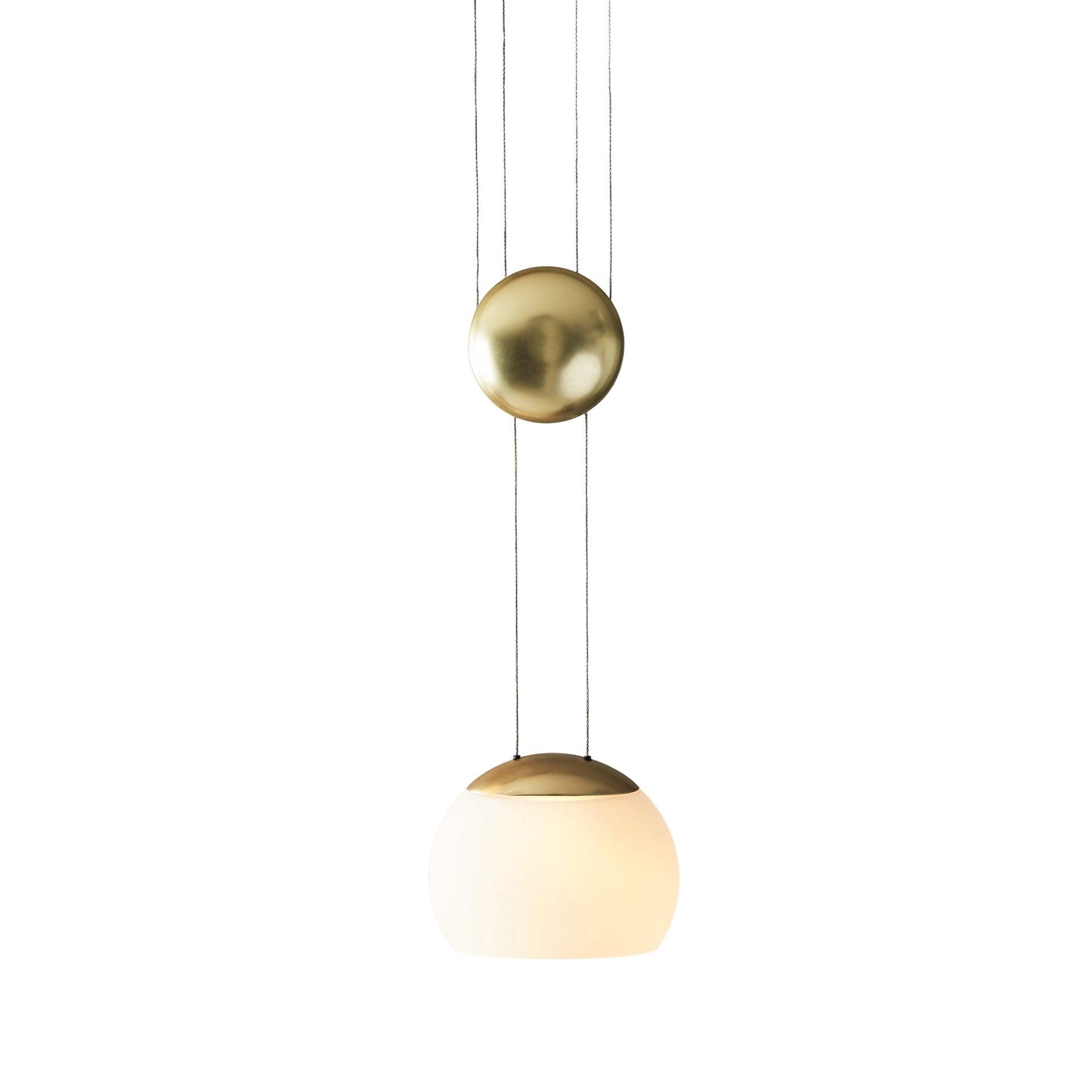 Jojo Brass 6.3" x 13.7" Modern LED Glass Pendant