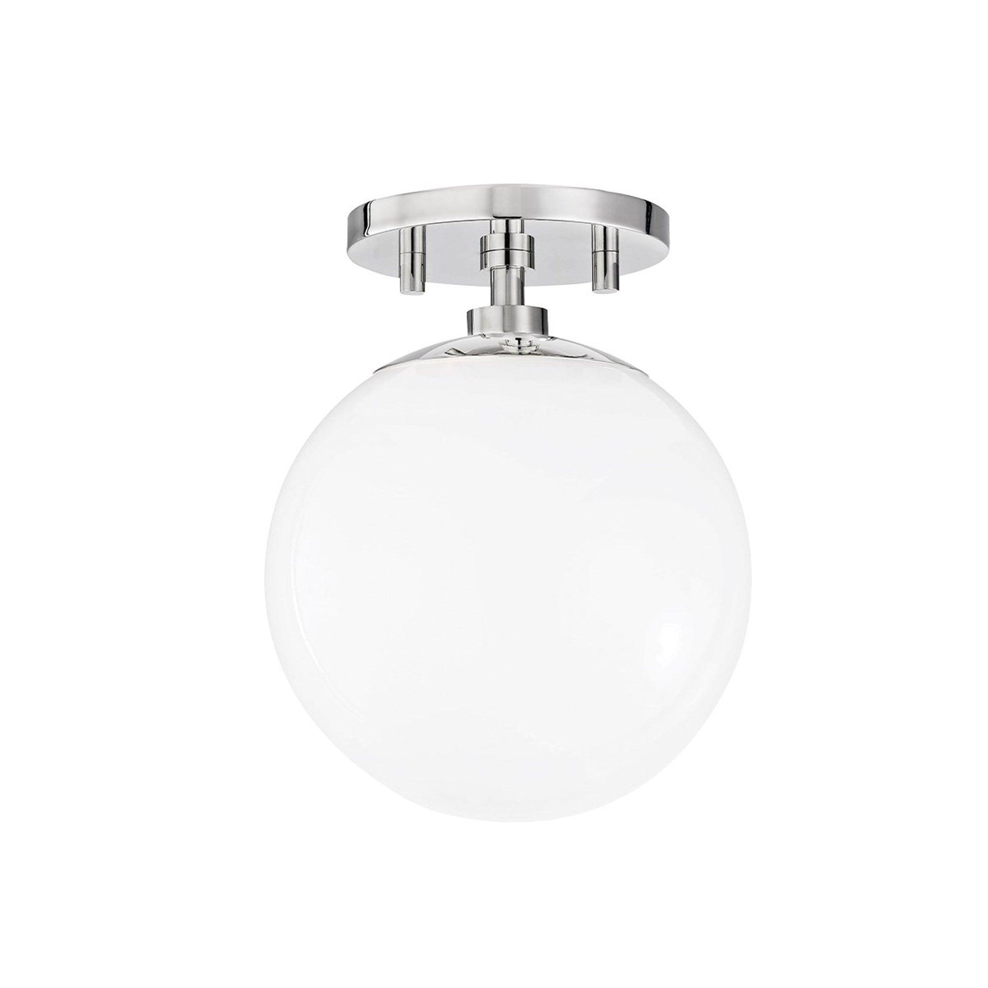 Mitzi Stella 1 - Light Semi-Flush Mount in  Polished Nickel White Shade