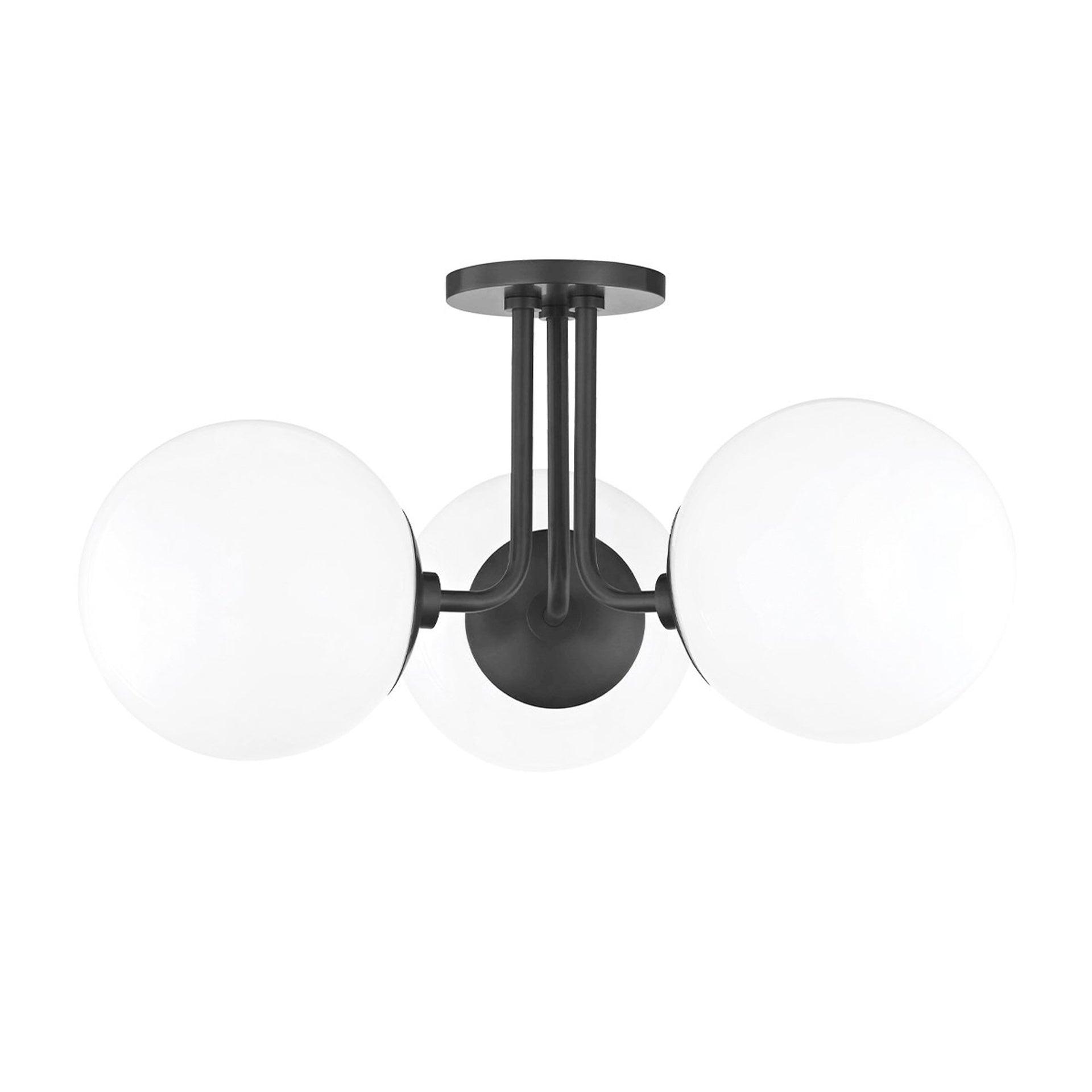 Mitzi Stella 3 - Light Semi-Flush Mount in  Old Bronze White Shade