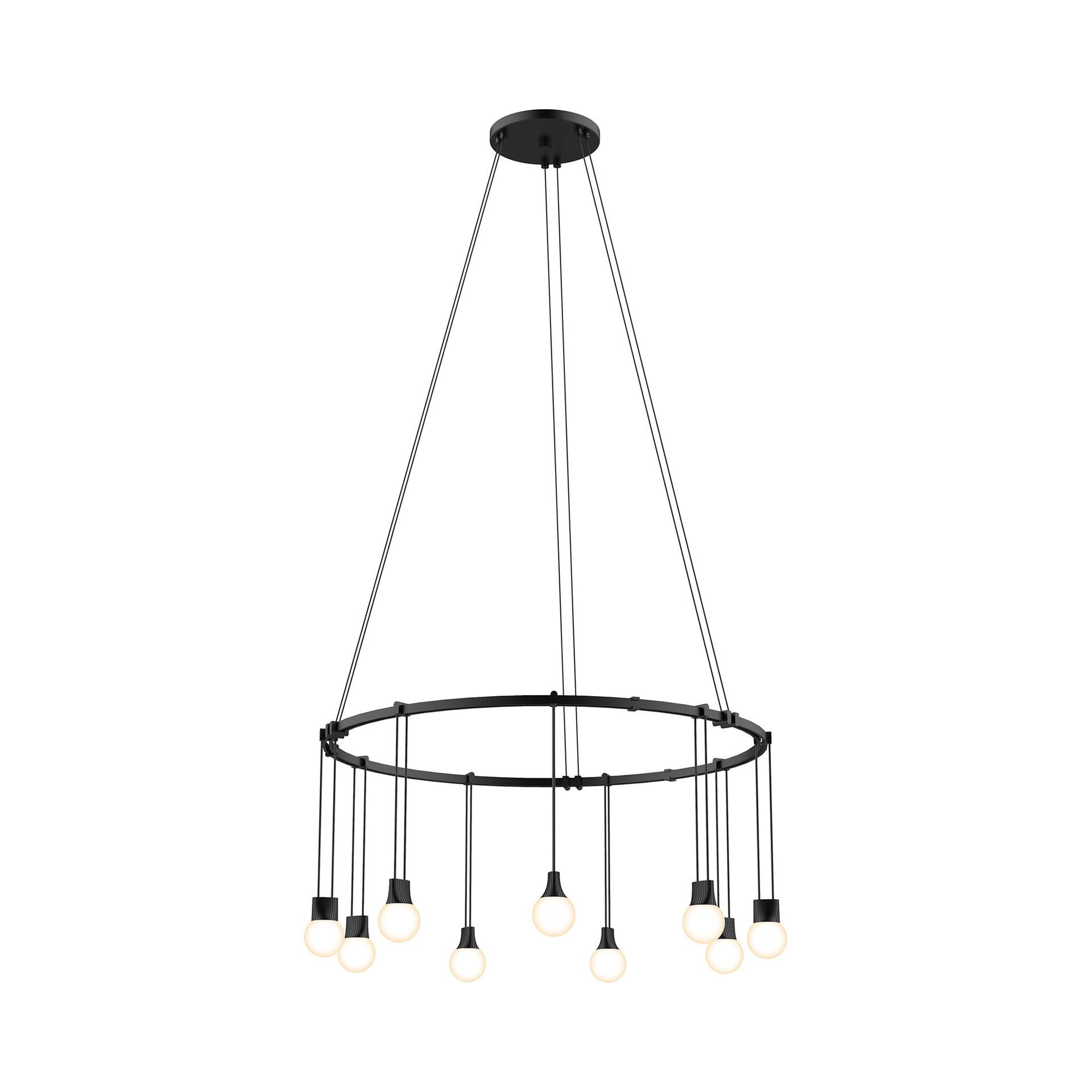 SONNEMAN Suspenders 9 - Light Dimmable LED Wagon Wheel Chandelier