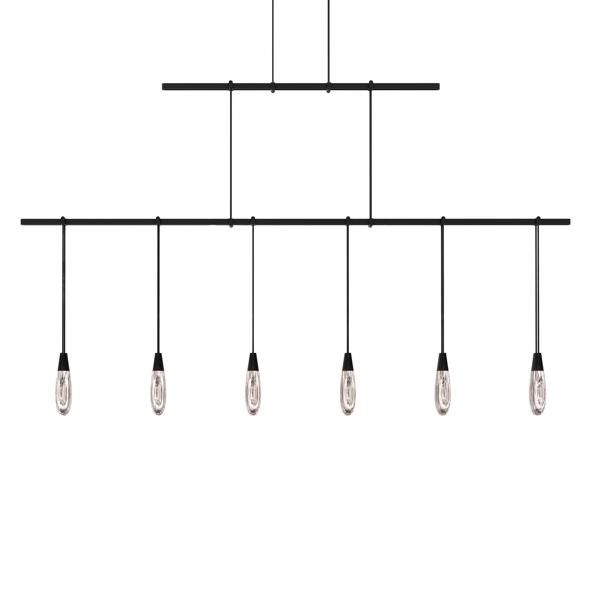 Suspenders 6 - Light Satin Black LED Kitchen Island Pendant
