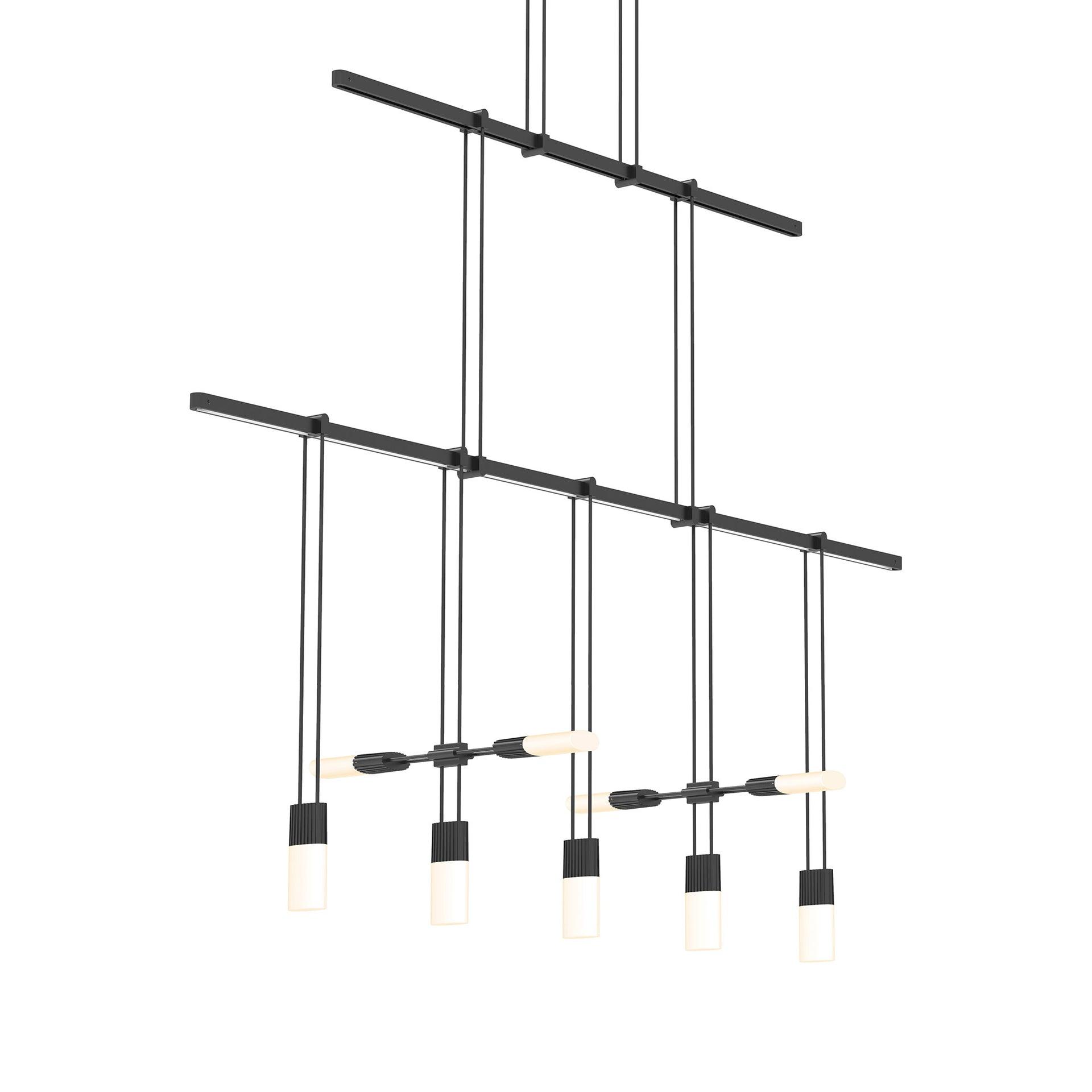 Suspenders 5 - Light Satin Black LED Unique/Statement Pendant