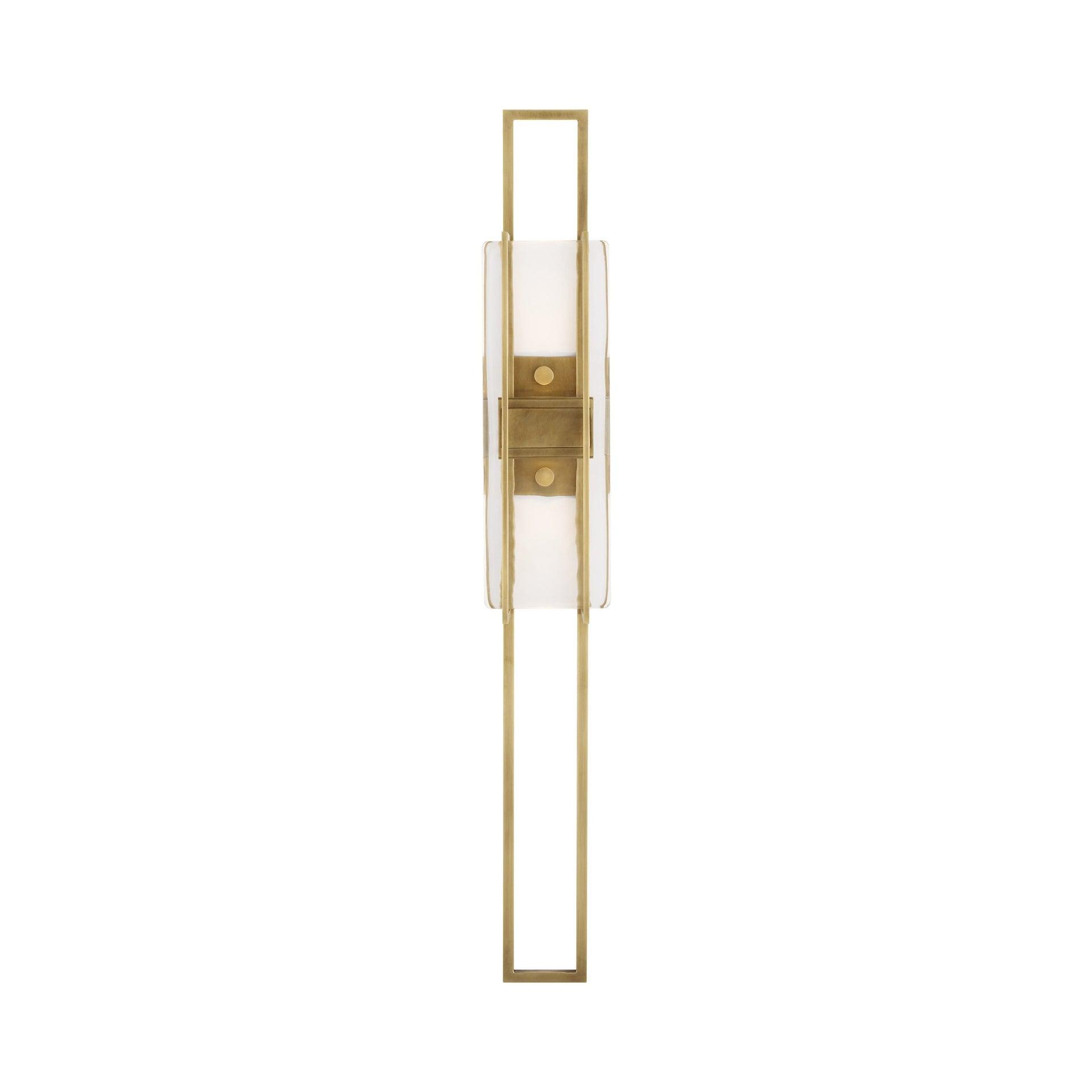 Duelle Large Dimmable LED Wall Sconce in Natural Brass