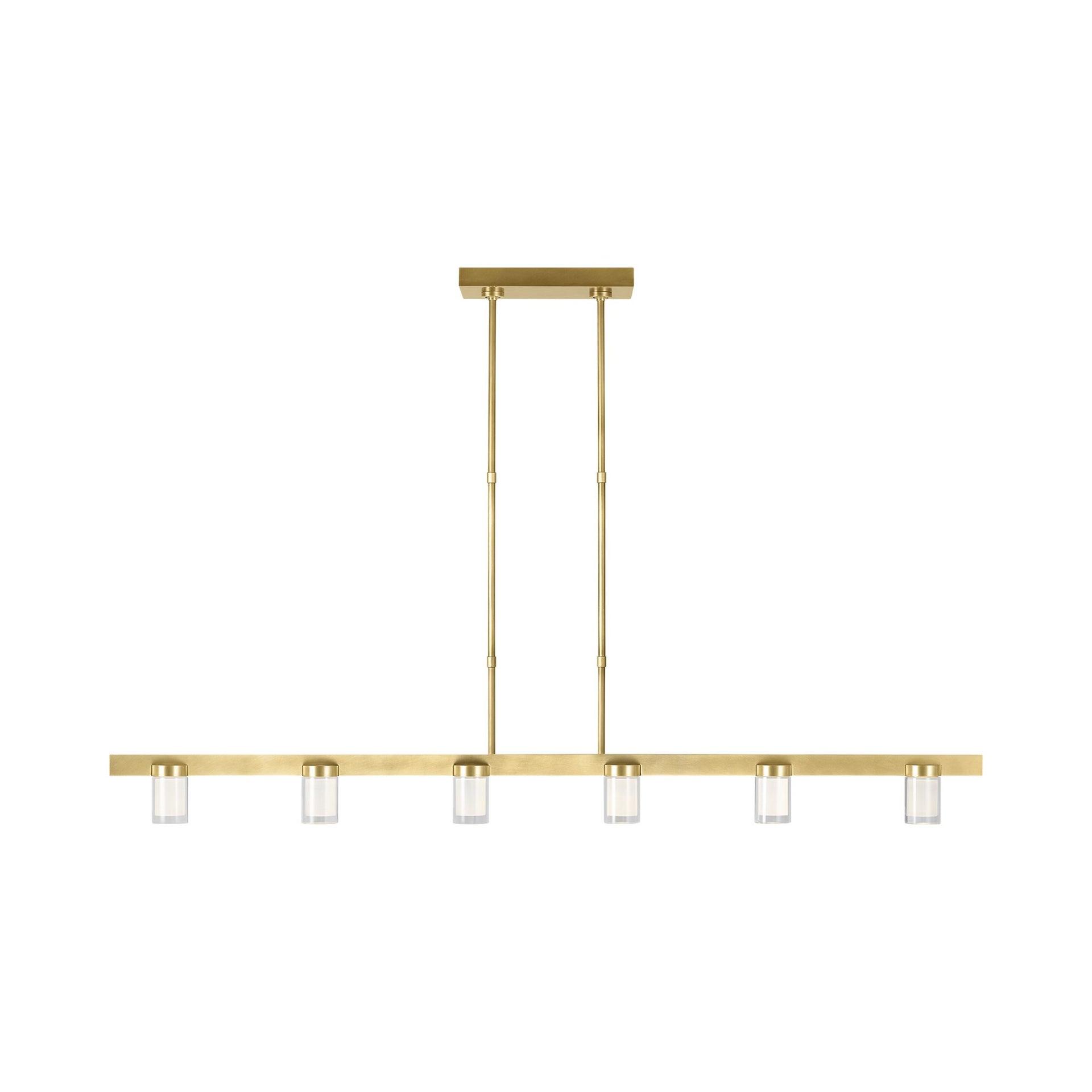 Esfera 60" Modern Brass Island LED Pendant with Crystal Shades