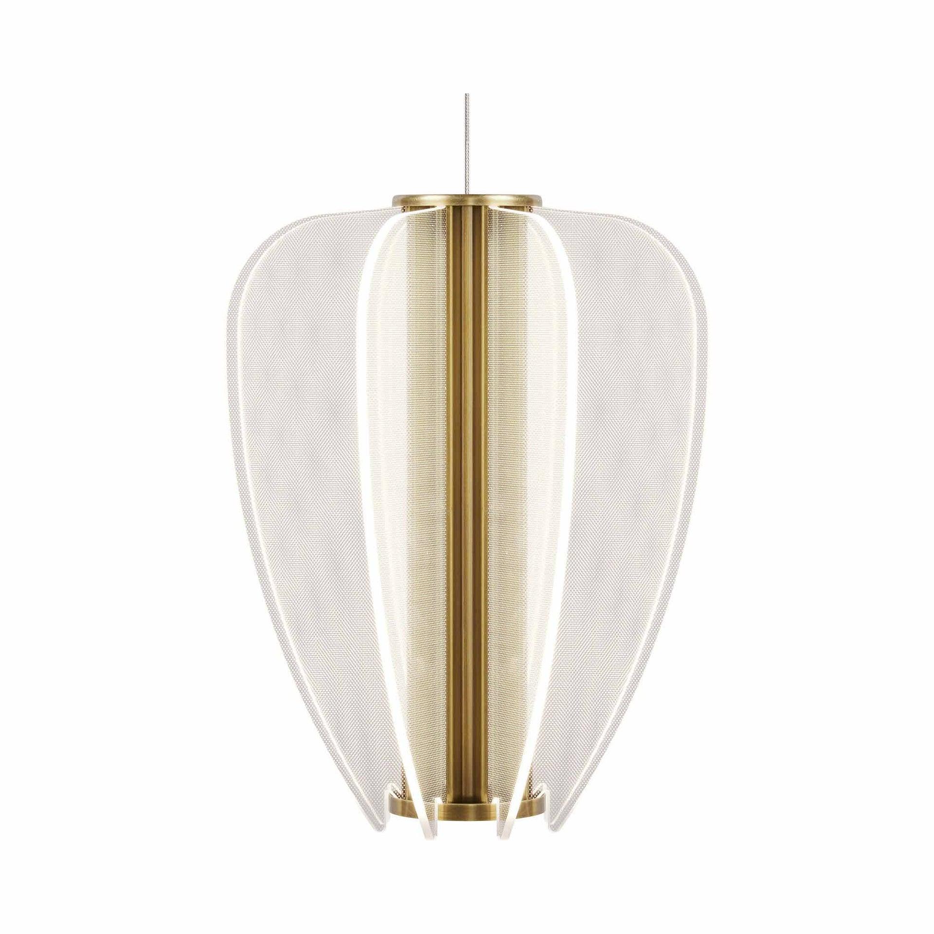 Mini Nyra LED Pendant in Plated Brass with Acrylic Petals