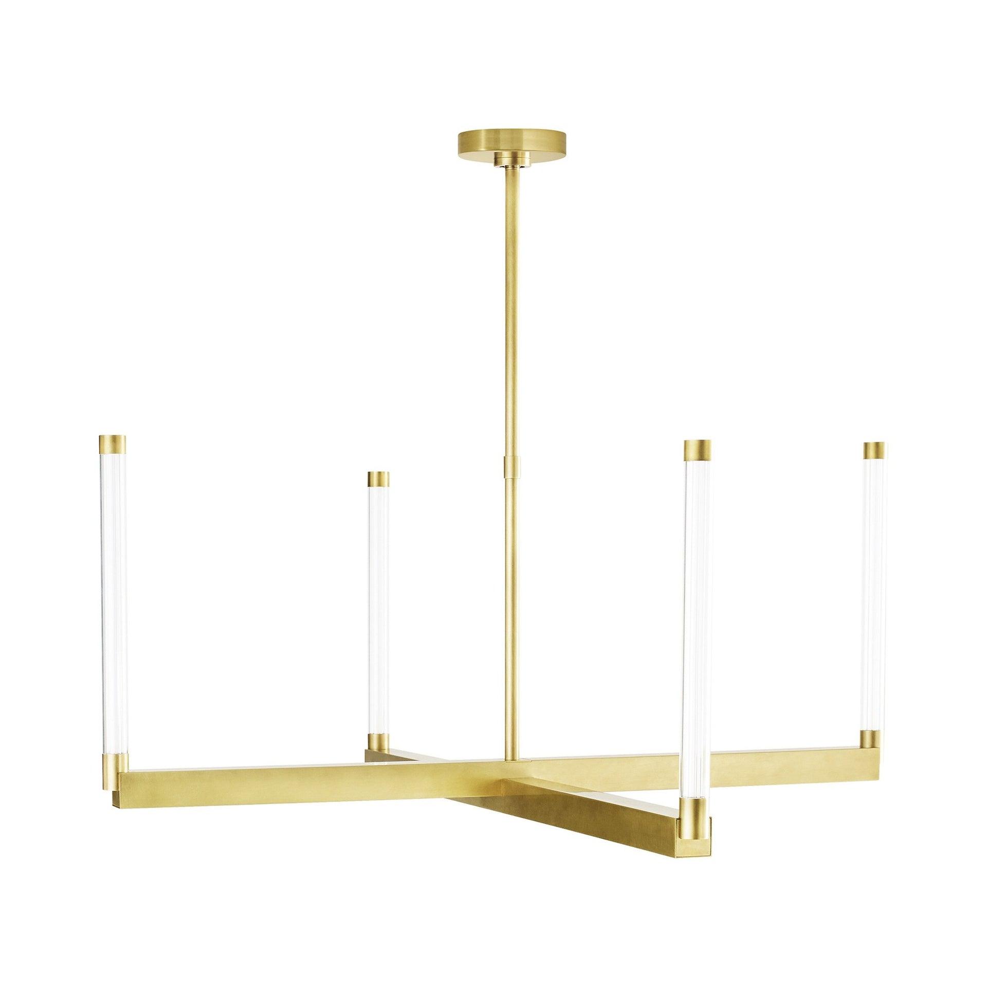 Phobos Sculptural LED Chandelier in Natural Brass, 36" Diameter