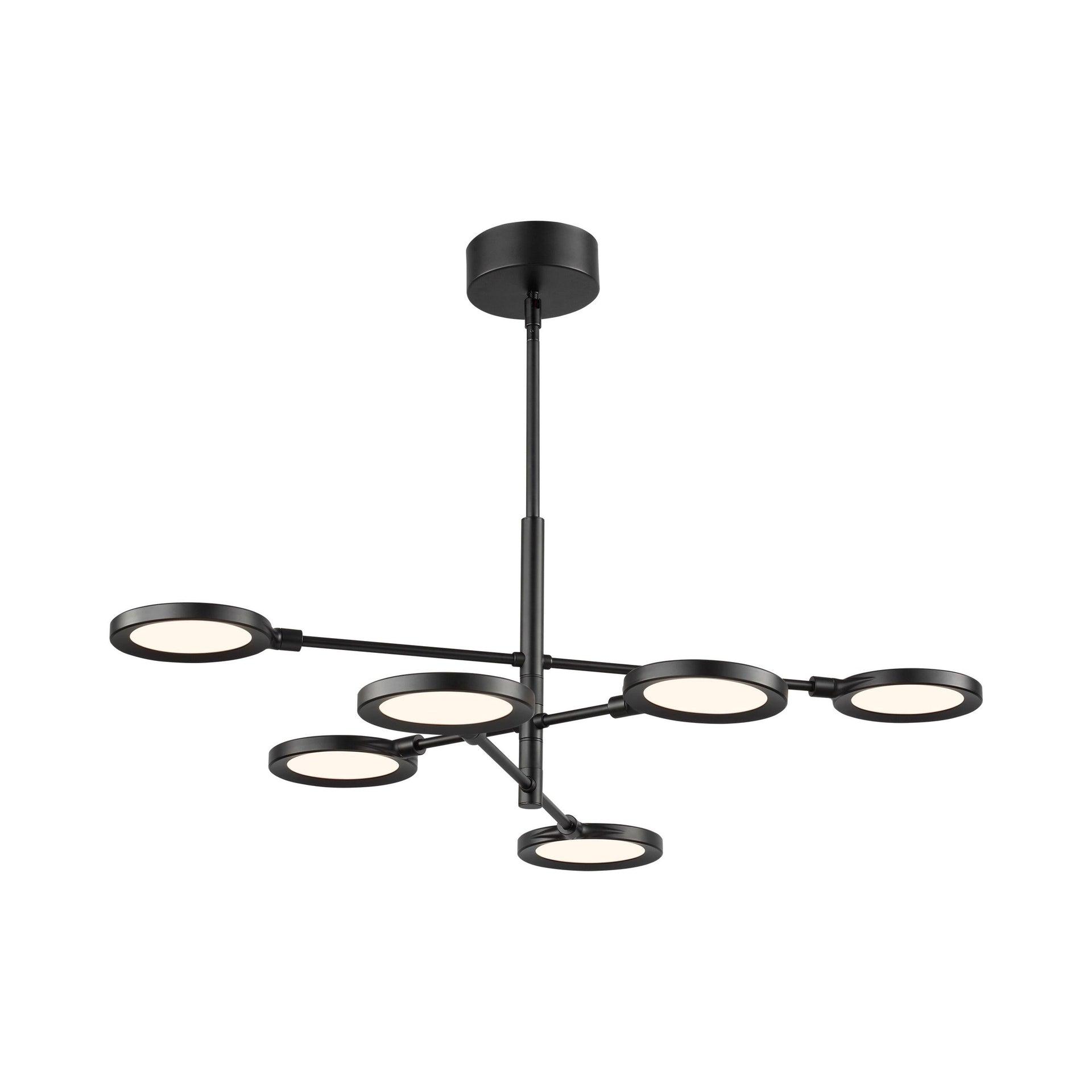 Matte Black Acrylic 6-Light LED Chandelier