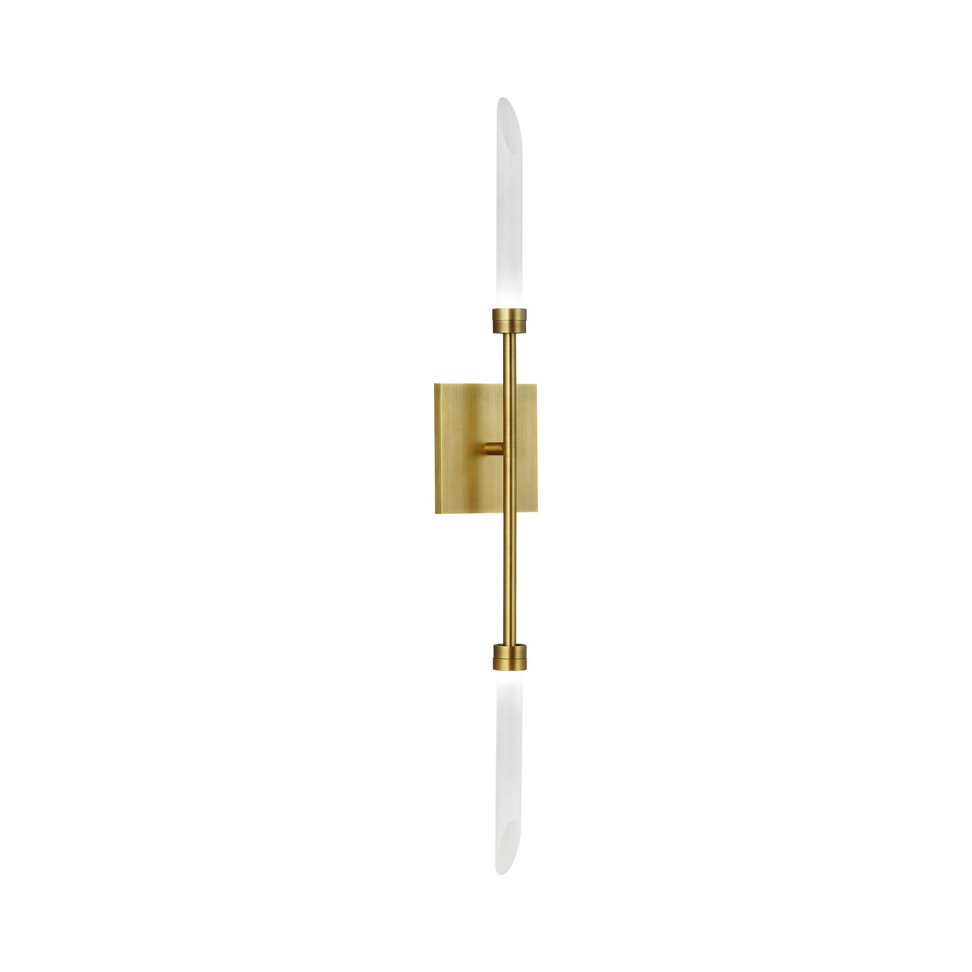 Spur Aged Brass Dimmable 2-Light LED Wall Sconce with Glass Shades