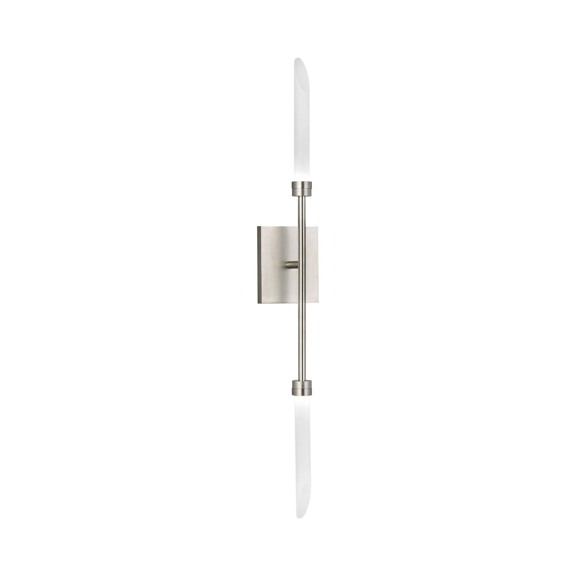 Satin Nickel Glass LED Wall Sconce with Dimmable Feature
