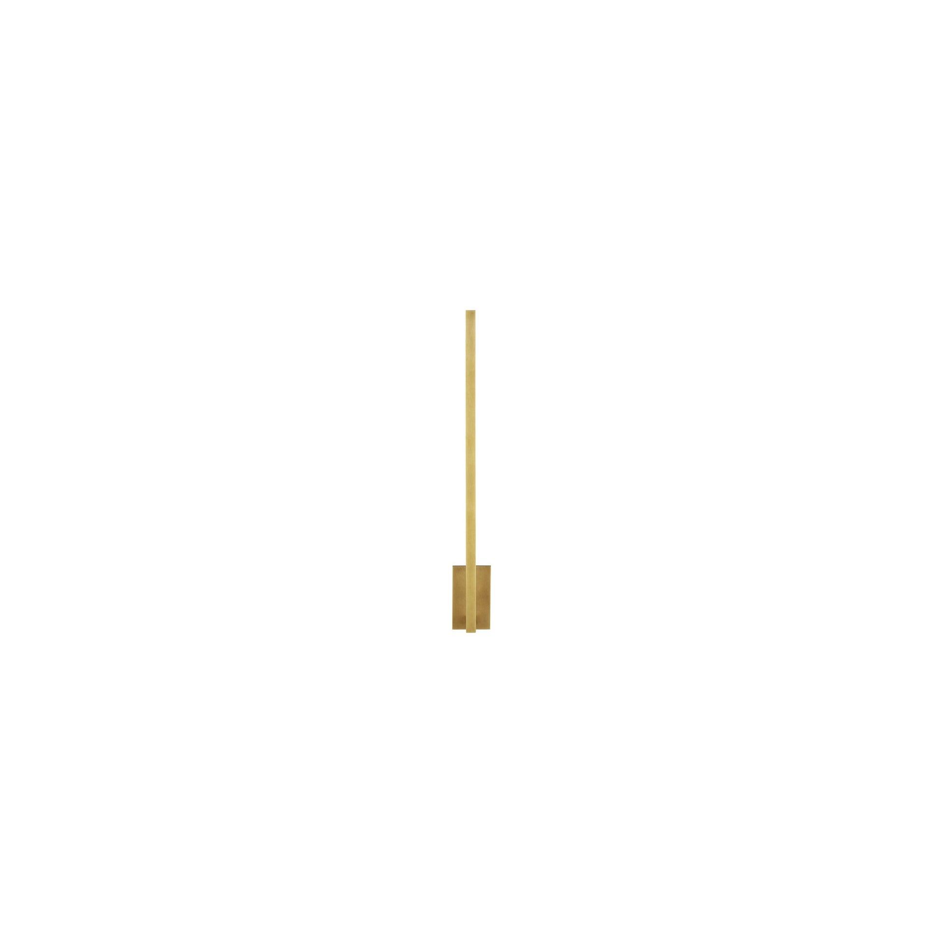 Stagger Natural Brass Slim LED Wall Sconce, Dimmable 25.1"