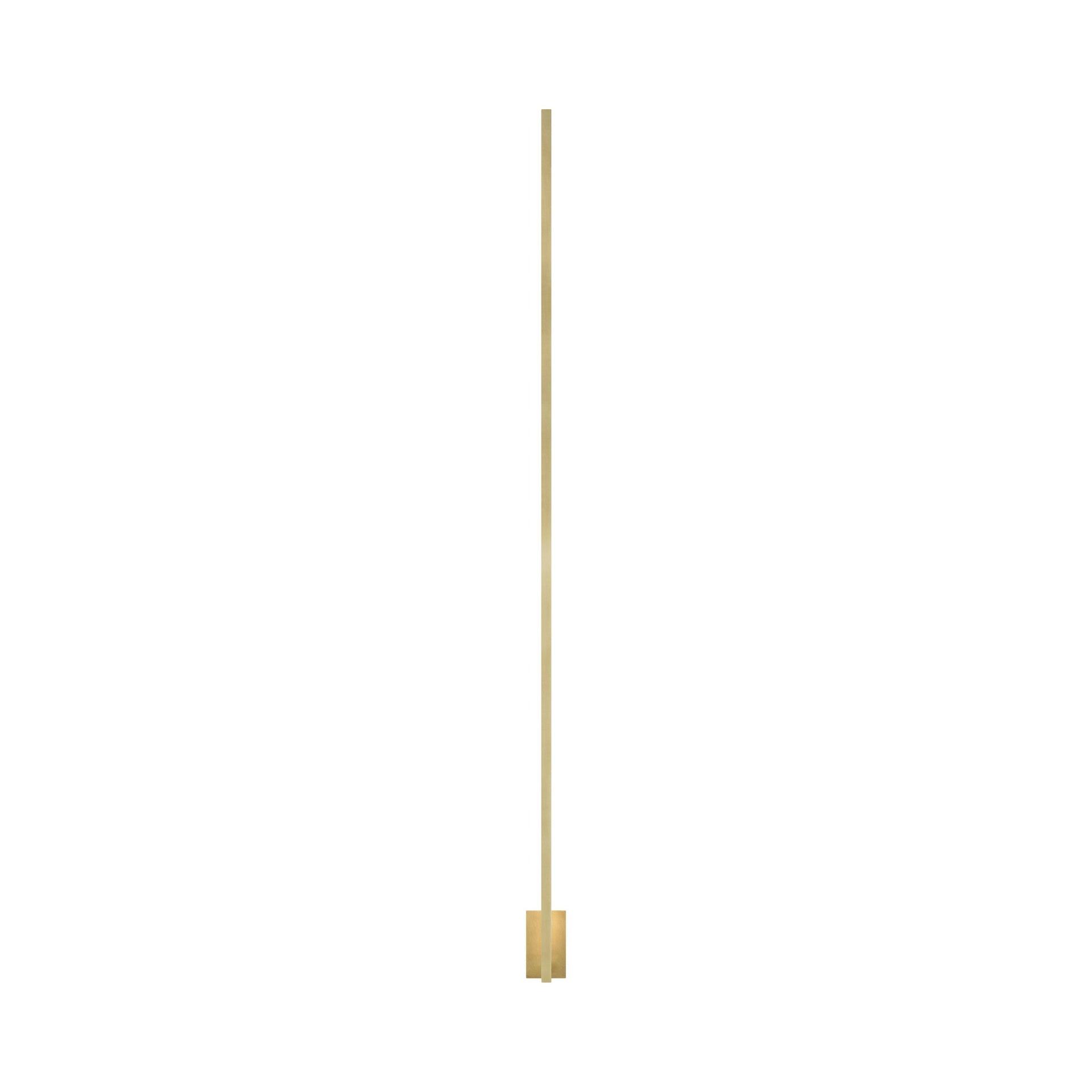 Sleek Natural Brass Dimmable LED Sconce 64.1" High