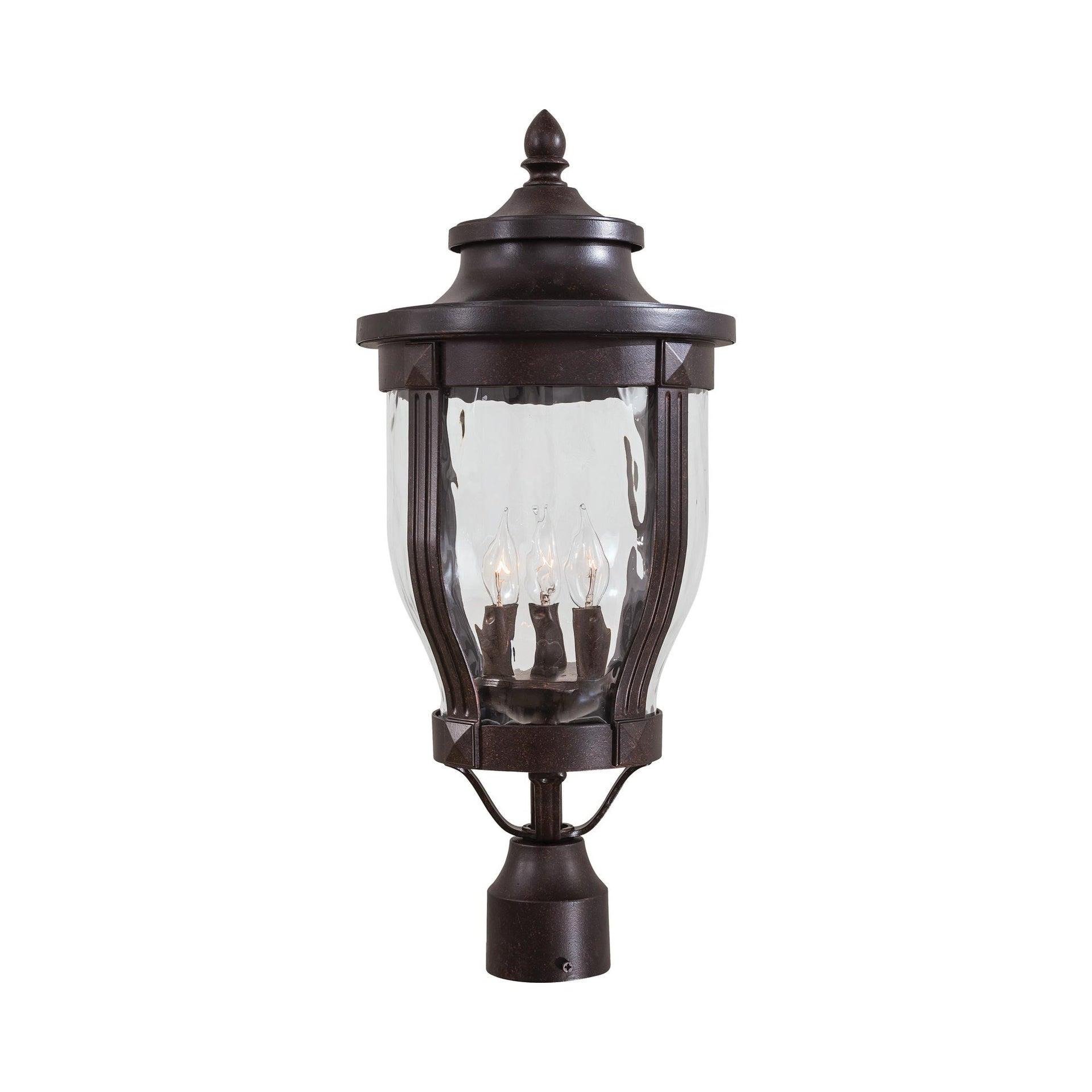Minka Lavery Vintage Outdoor Light Fixture Corona Bronze 24" Clear Hammered Glass for Post Exterior Deck House Porch Yard Patio