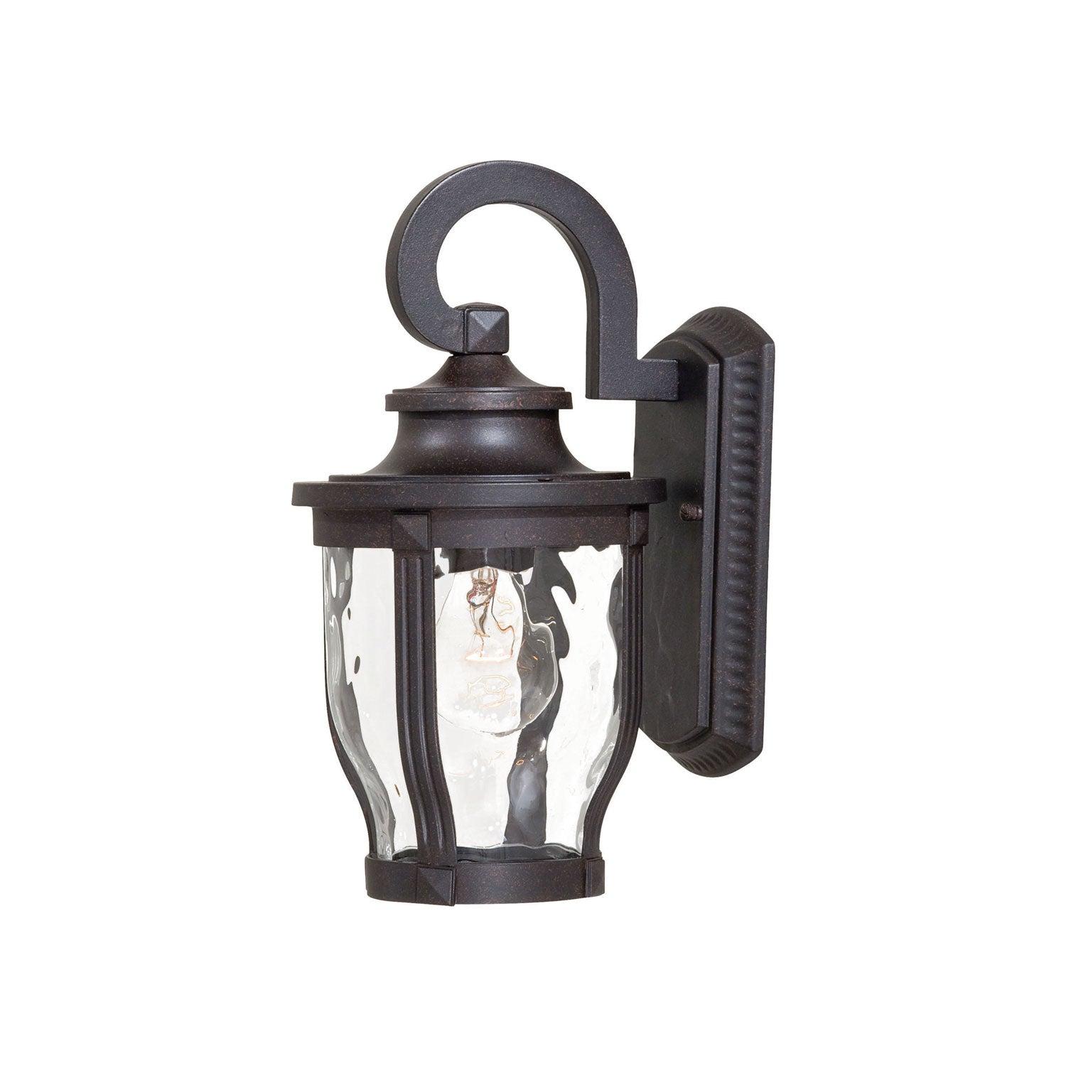 Minka Lavery Rustic Outdoor Wall Light Fixture Corona Bronze 12 1/4" Clear Hammered Glass for Post Exterior Deck Porch Yard Patio