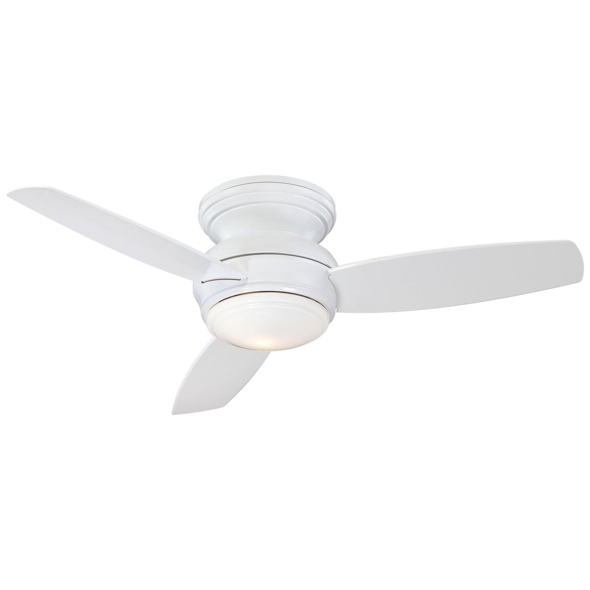 44" Minka Aire Vintage Hugger Outdoor Ceiling Fan with LED Light White Wet Rated for Patio Exterior House Porch Gazebo Garage Barn
