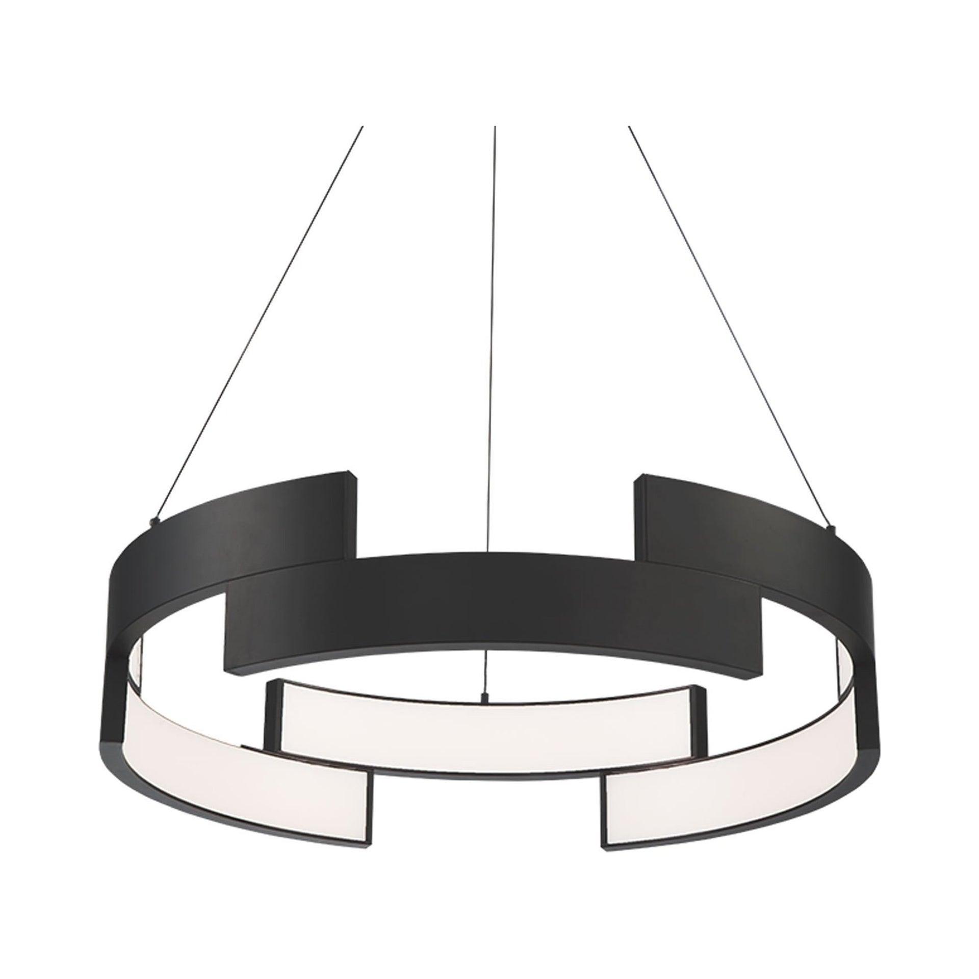 Black Glass LED Indoor/Outdoor Pendant Light