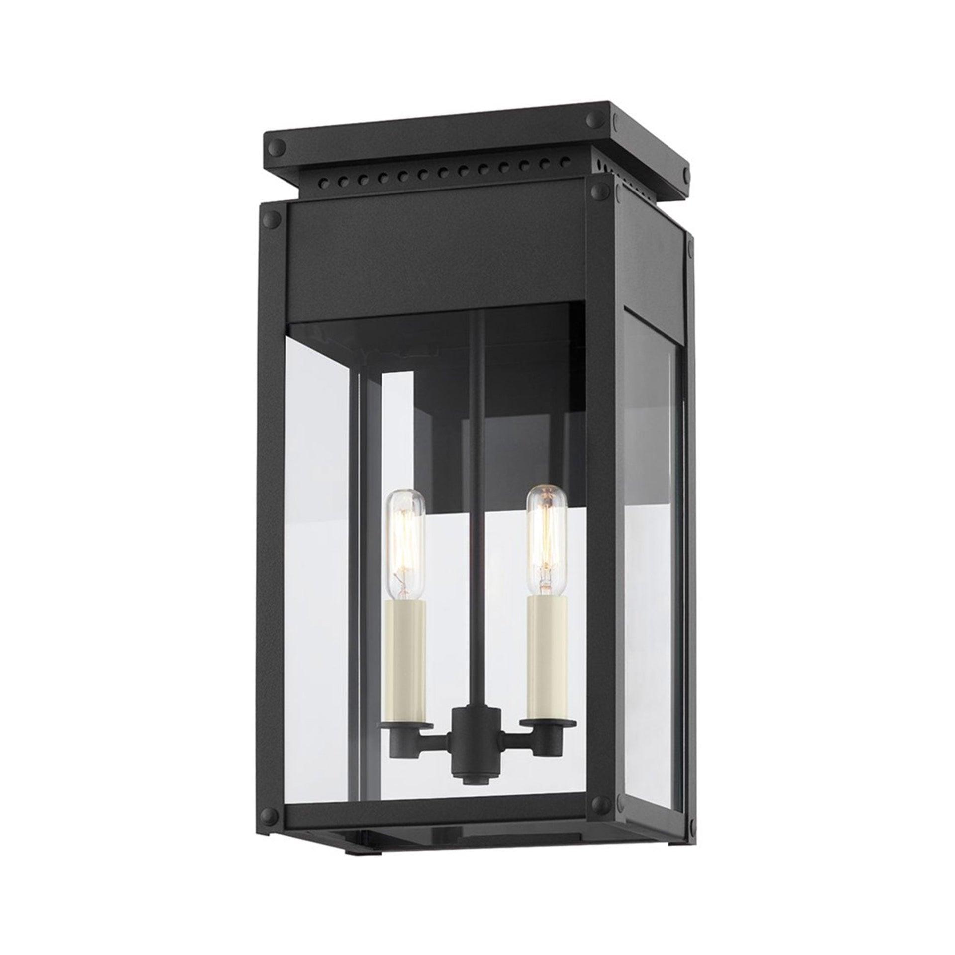 Troy Lighting Braydan 2 - Light Wall Light in  Textured Black Clear Shade
