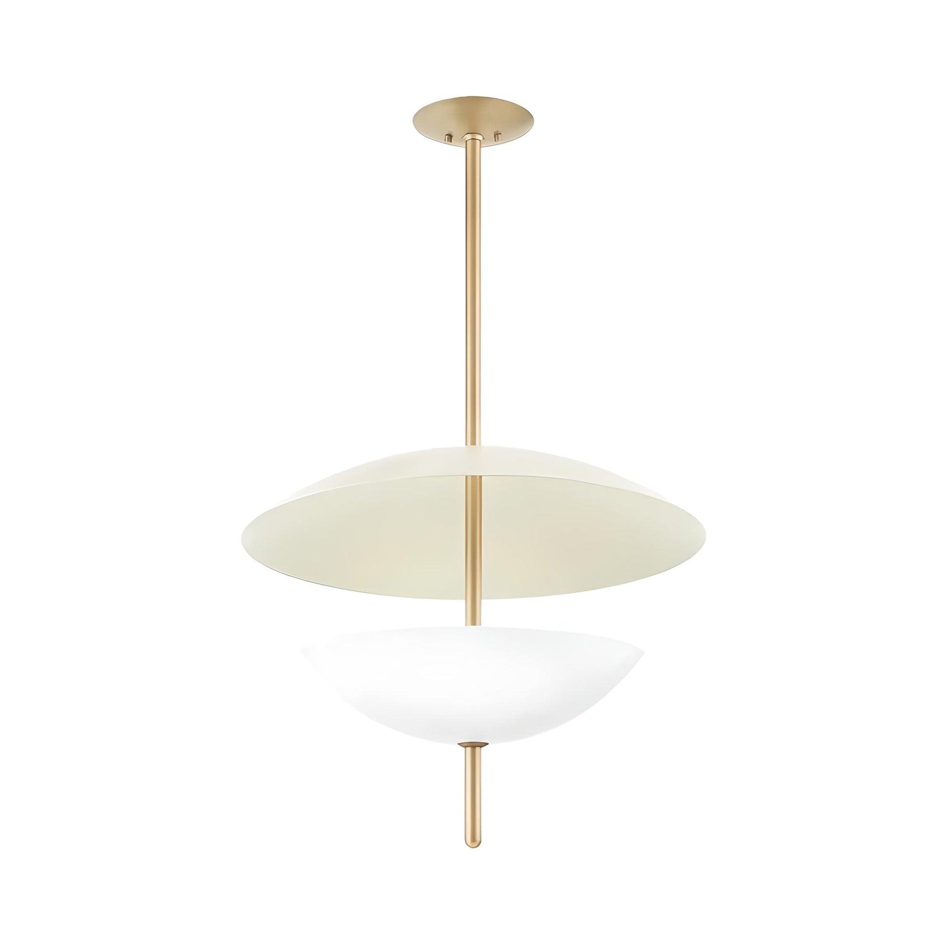Dion Pendant Light by Colin King x Troy Lighting - Brass and White / 24" Dia