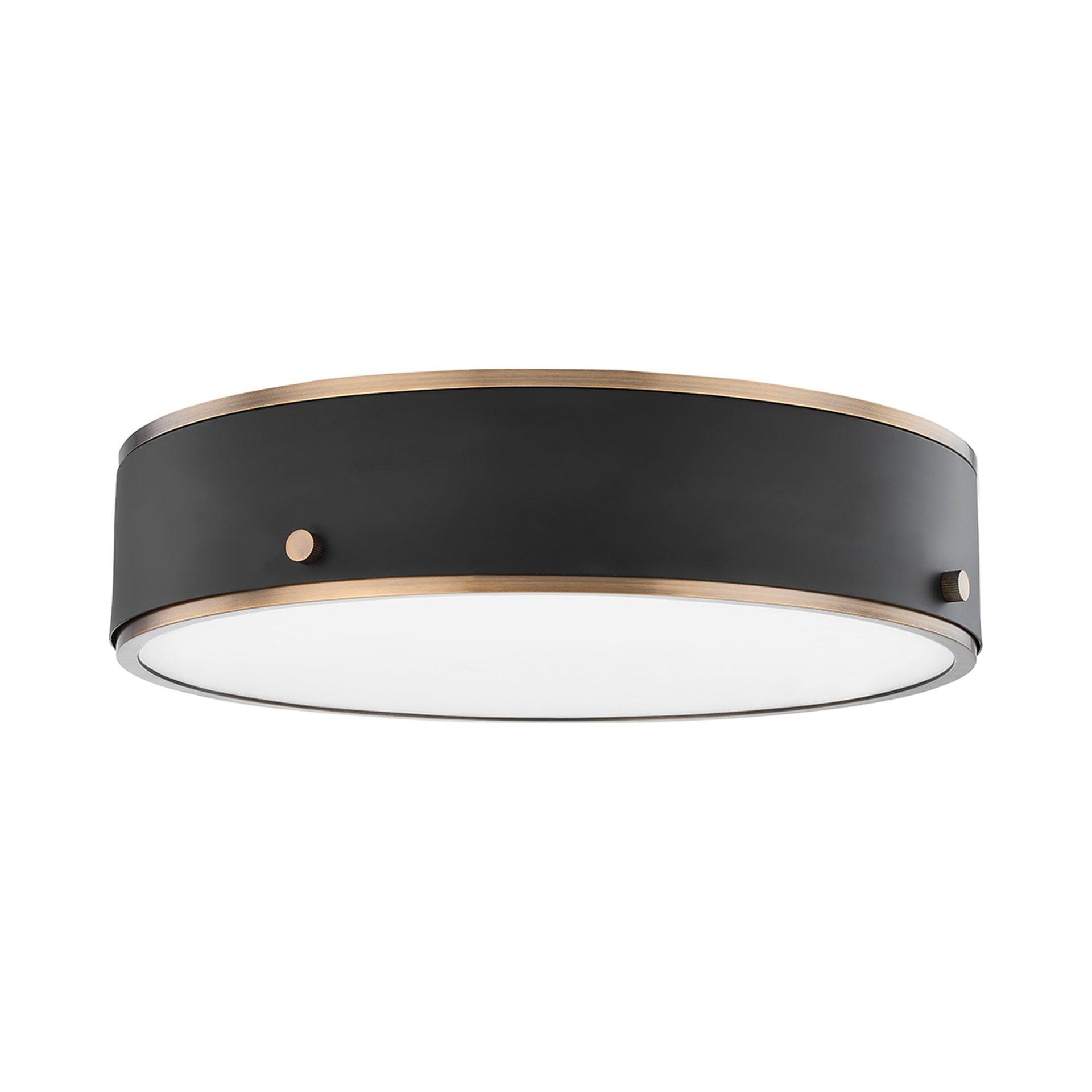 Oslo Flush Mount Light - Brass and Black / 16" Dia