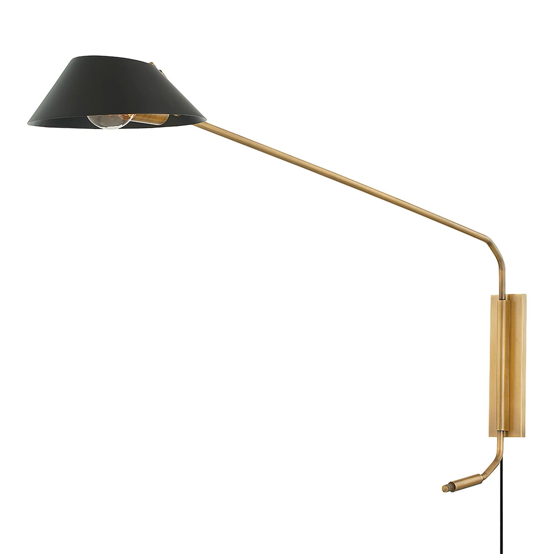 Riaz Plug-in Sconce - Black and Brass