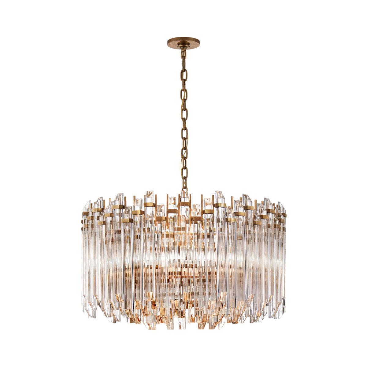 Adele Hand-Rubbed Antique Brass 4-Light Acrylic Drum Chandelier