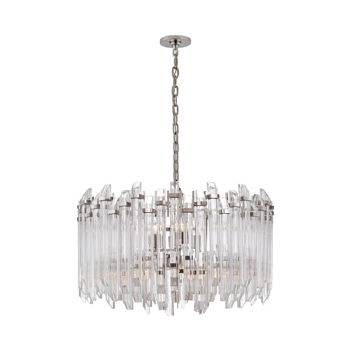 Adele Polished Nickel 20" Crystal-Accented Plug-in Chandelier