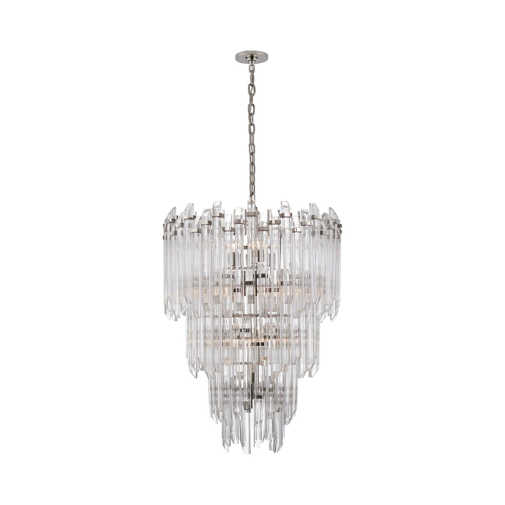 Adele 36.5" Nickel Crystal Candle Chandelier