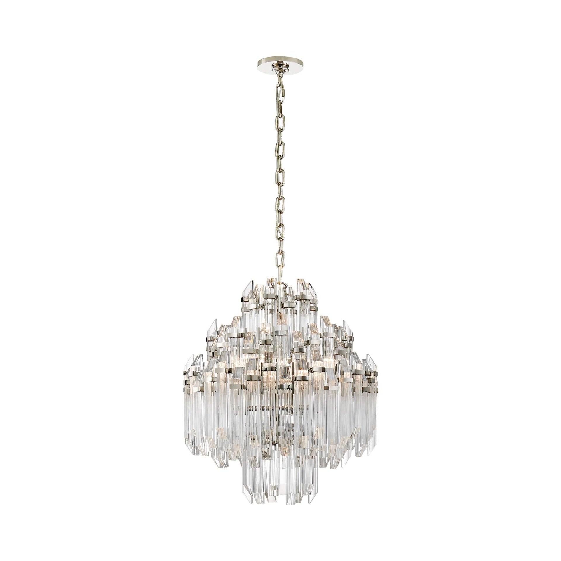 Polished Nickel Crystal Mini Chandelier with Candle Lights