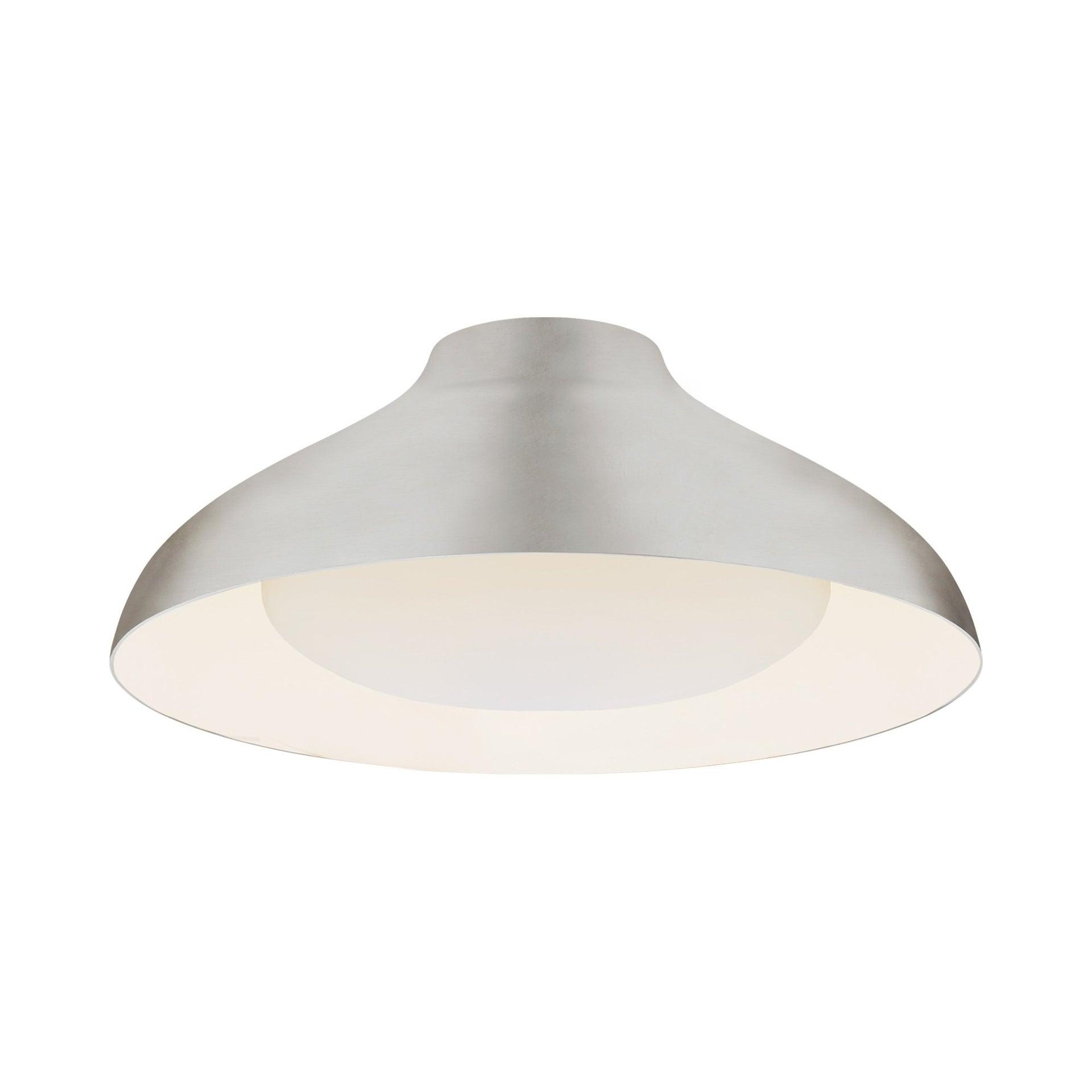 AERIN Agnes Burnished Silver Leaf LED Flush Mount, 7" x 18"