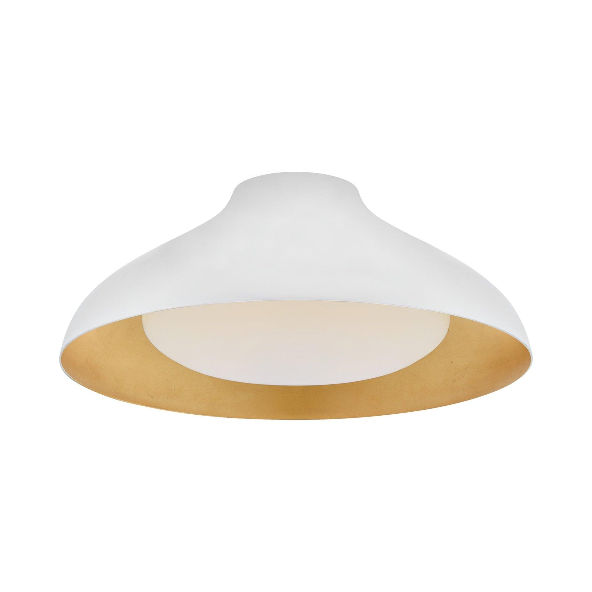 Agnes Plaster White 18-inch LED Flush Mount with Soft White Glass
