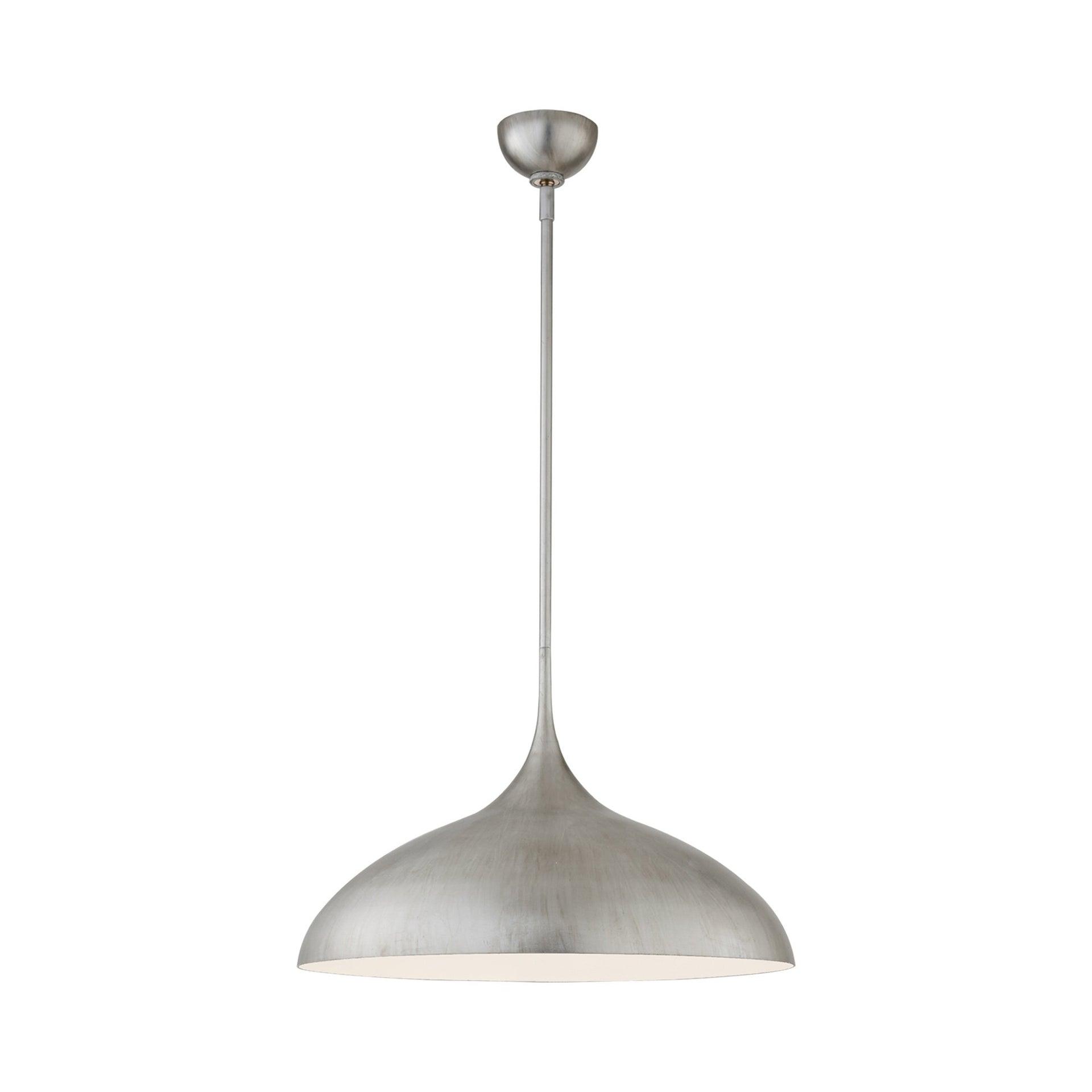 Agnes 21" Burnished Silver Leaf Crystal Pendant Light