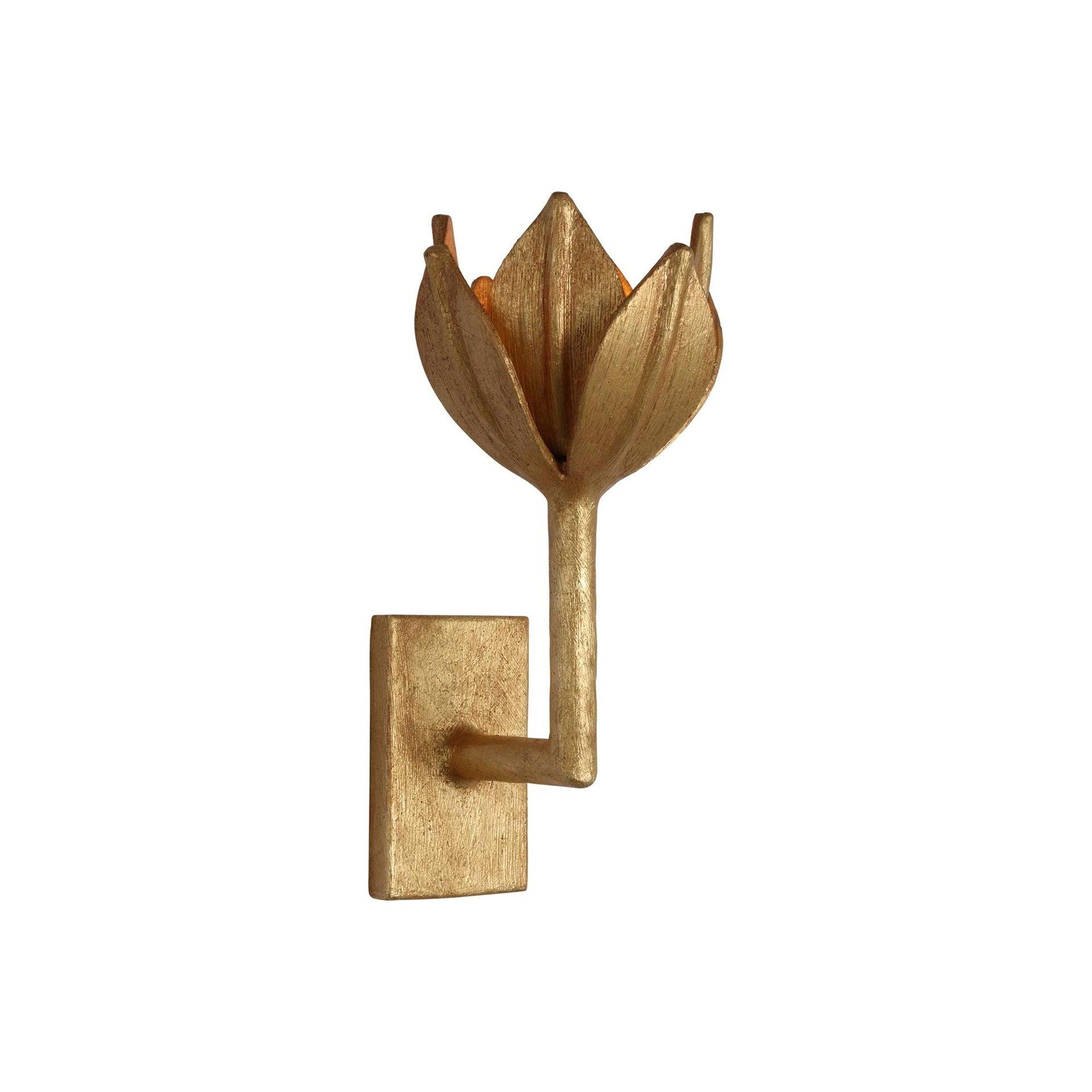 Antique Gold Bronze Dimmable Floral Wall Sconce