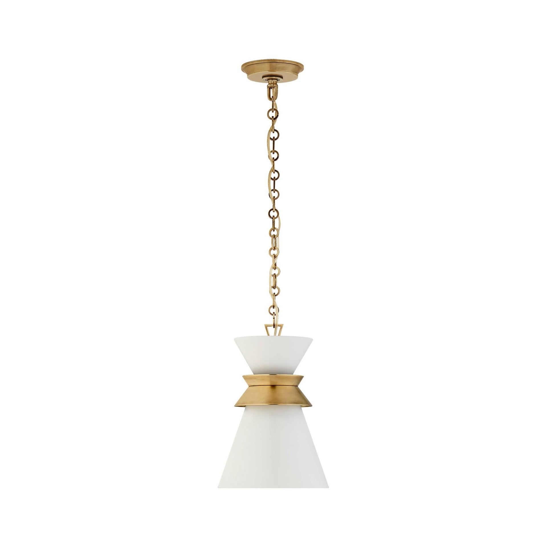 Alborg Antique Brass and Matte White Pendant Light