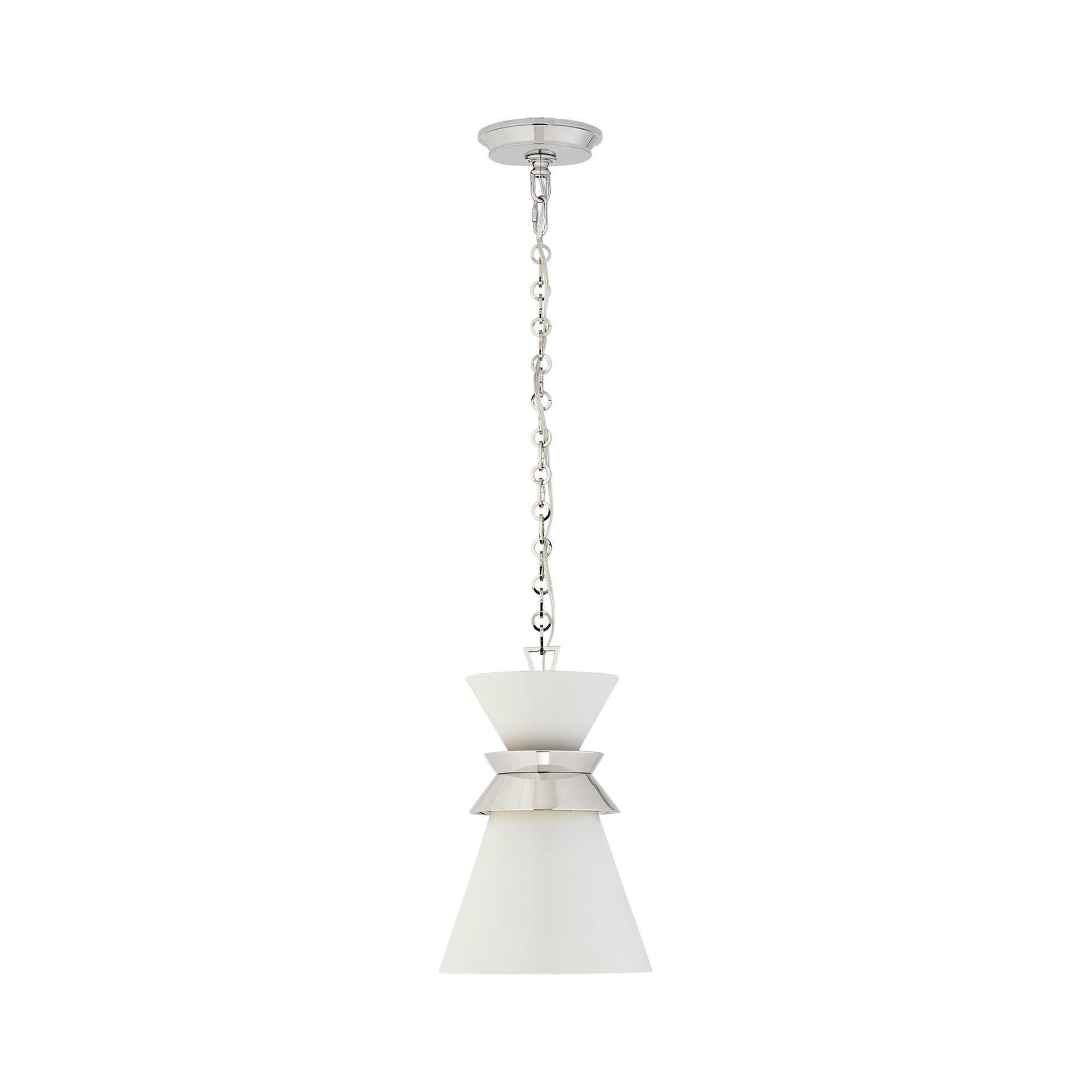 Alborg 15" Polished Nickel & Matte White Stacked Pendant Light
