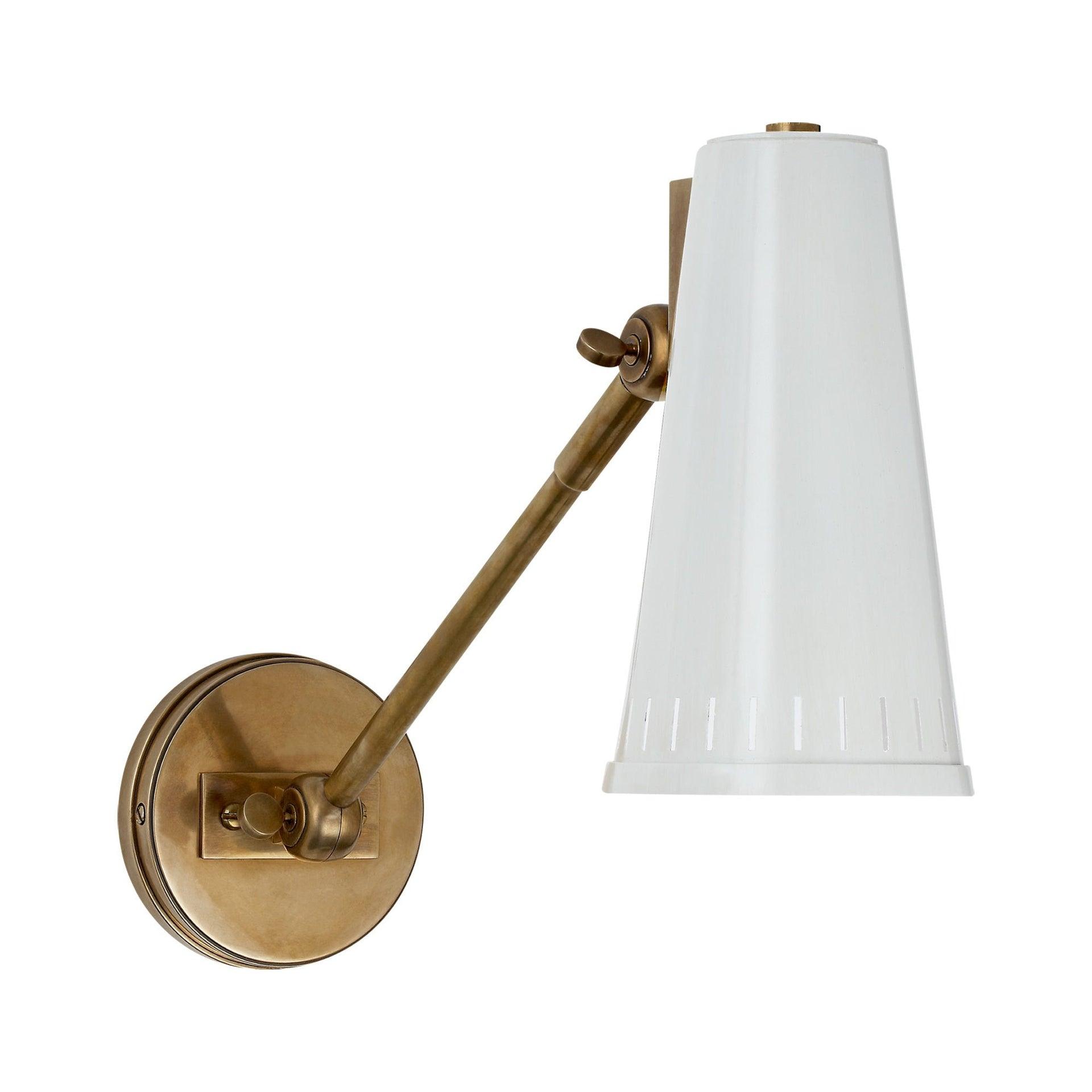 Antonio Midcentury Modern Adjustable Hand-Rubbed Brass Wall Sconce