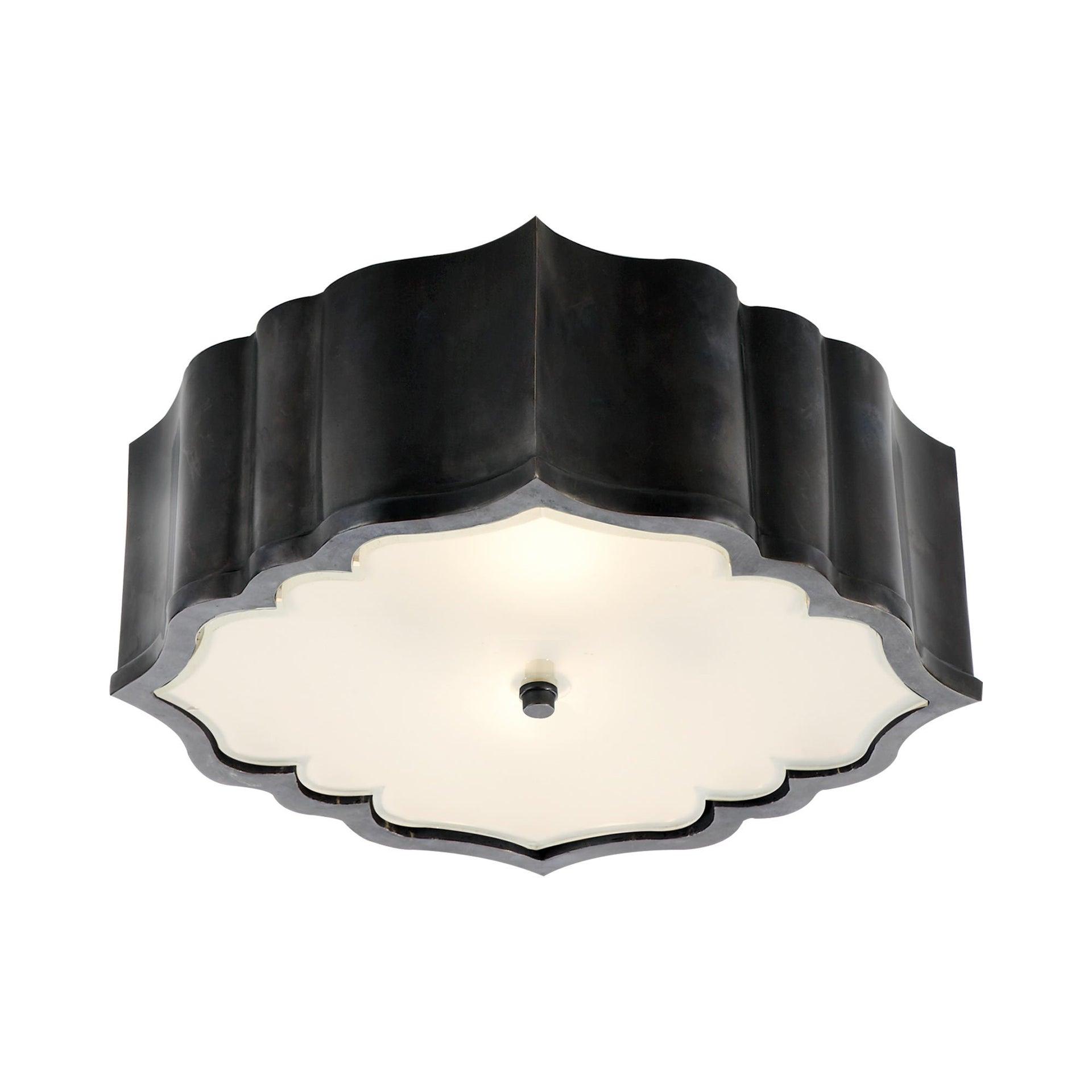 Balthazar Gun Metal Geometric 3-Light Flush Mount