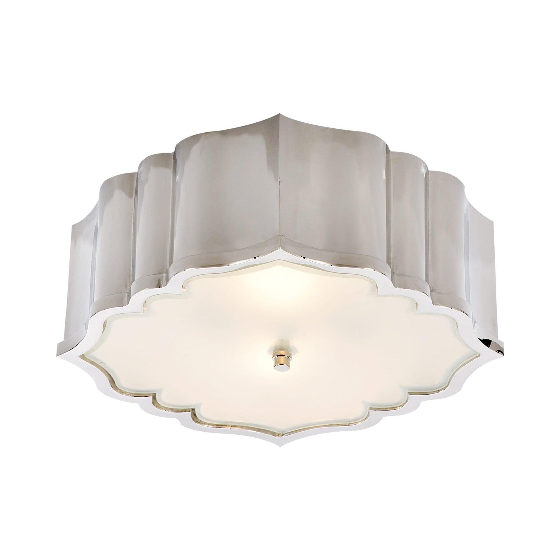 Balthazar Polished Nickel 3-Light Flush Mount Ceiling Fixture