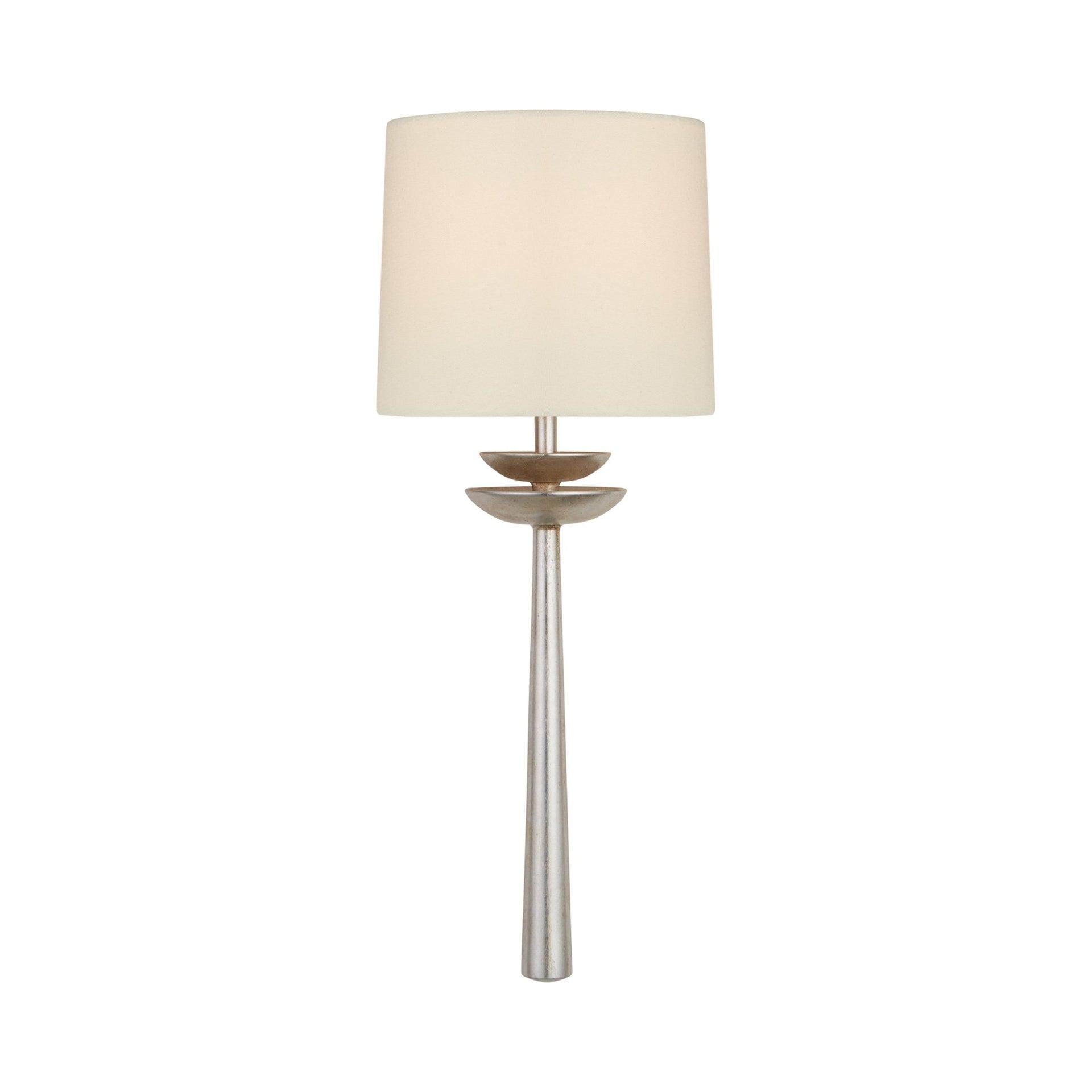 Silver and White Dimmable Direct Wired Electric Sconce