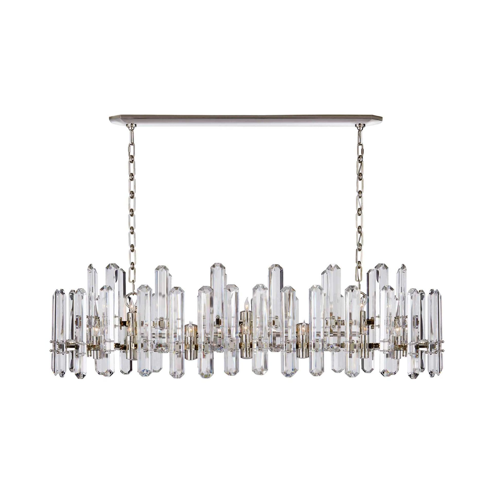 Bonnington Elegance 24-Light Polished Nickel Linear Chandelier