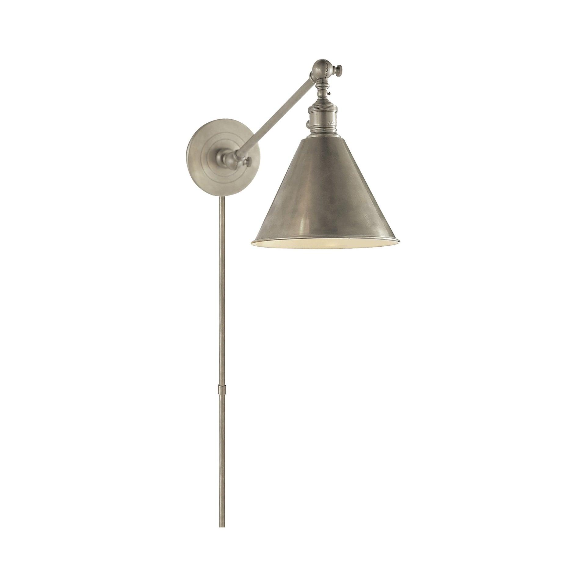 Elegant 11" Dimmable Nickel Wall Sconce with Direct & Plug-In Wiring