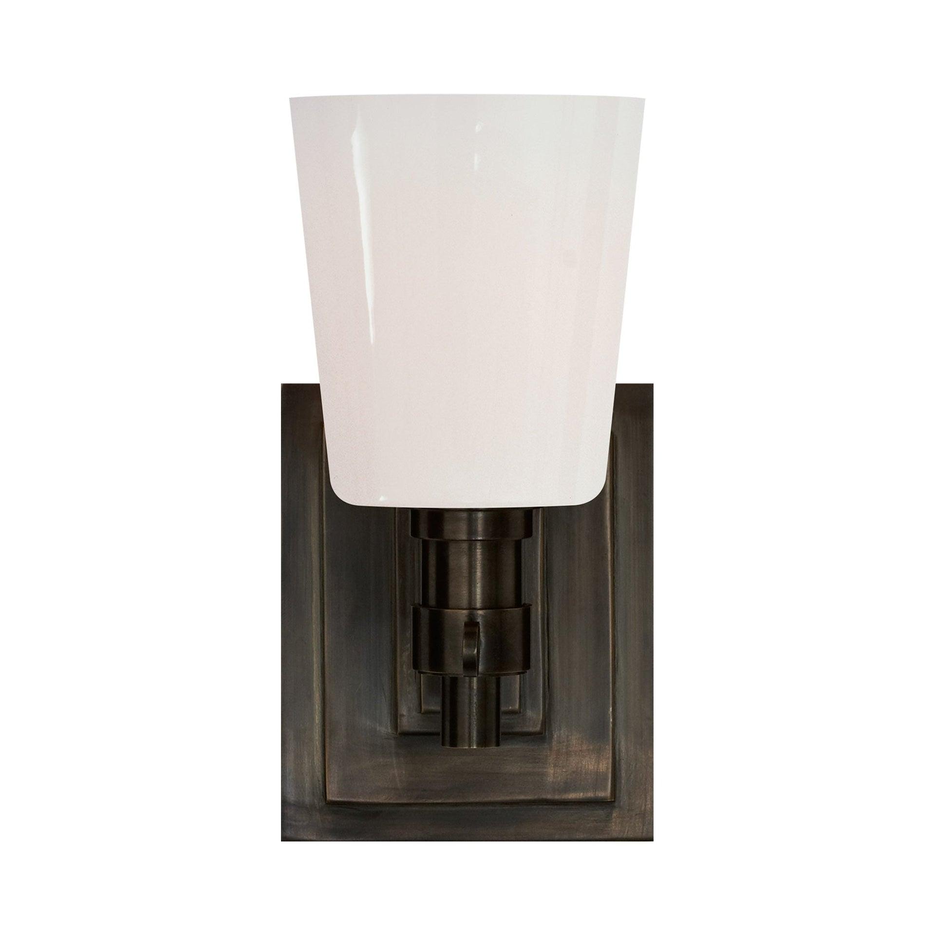 Bryant Modern 8" Outdoor Bronze & Black Direct Wired Bath Sconce