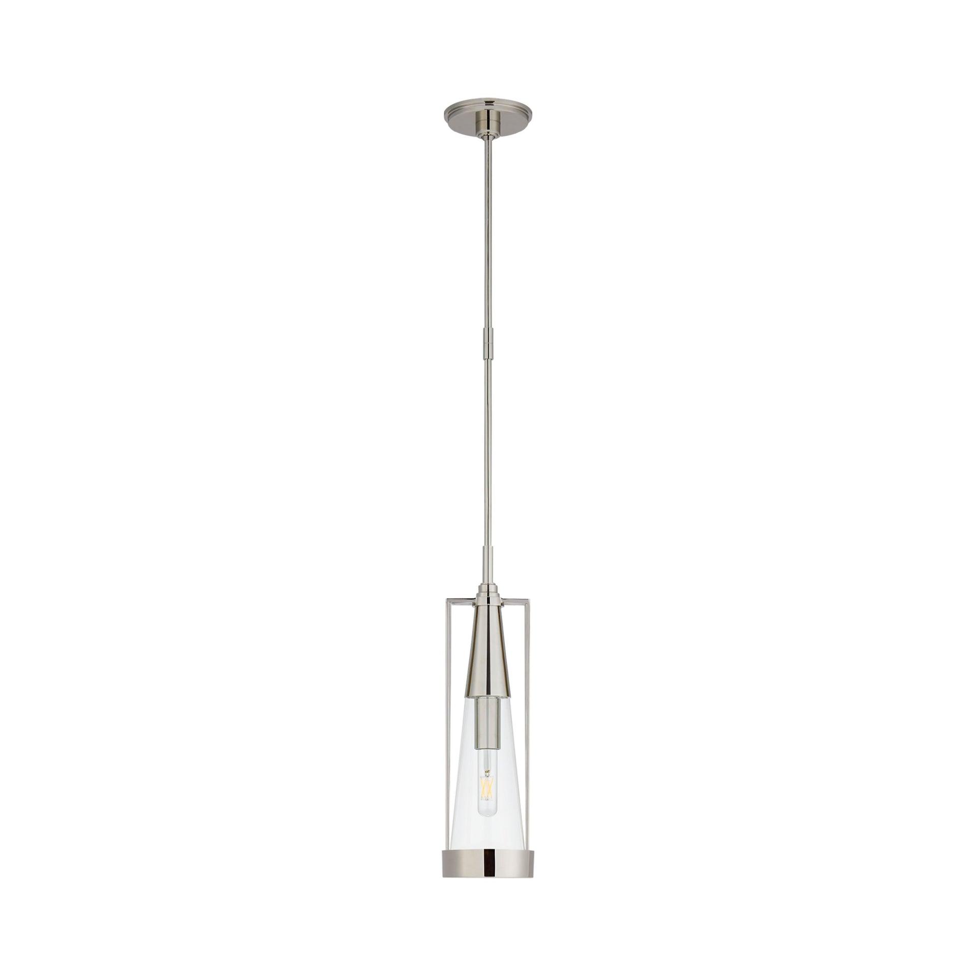 Calix Mini Polished Nickel and Clear Glass Pendant Light