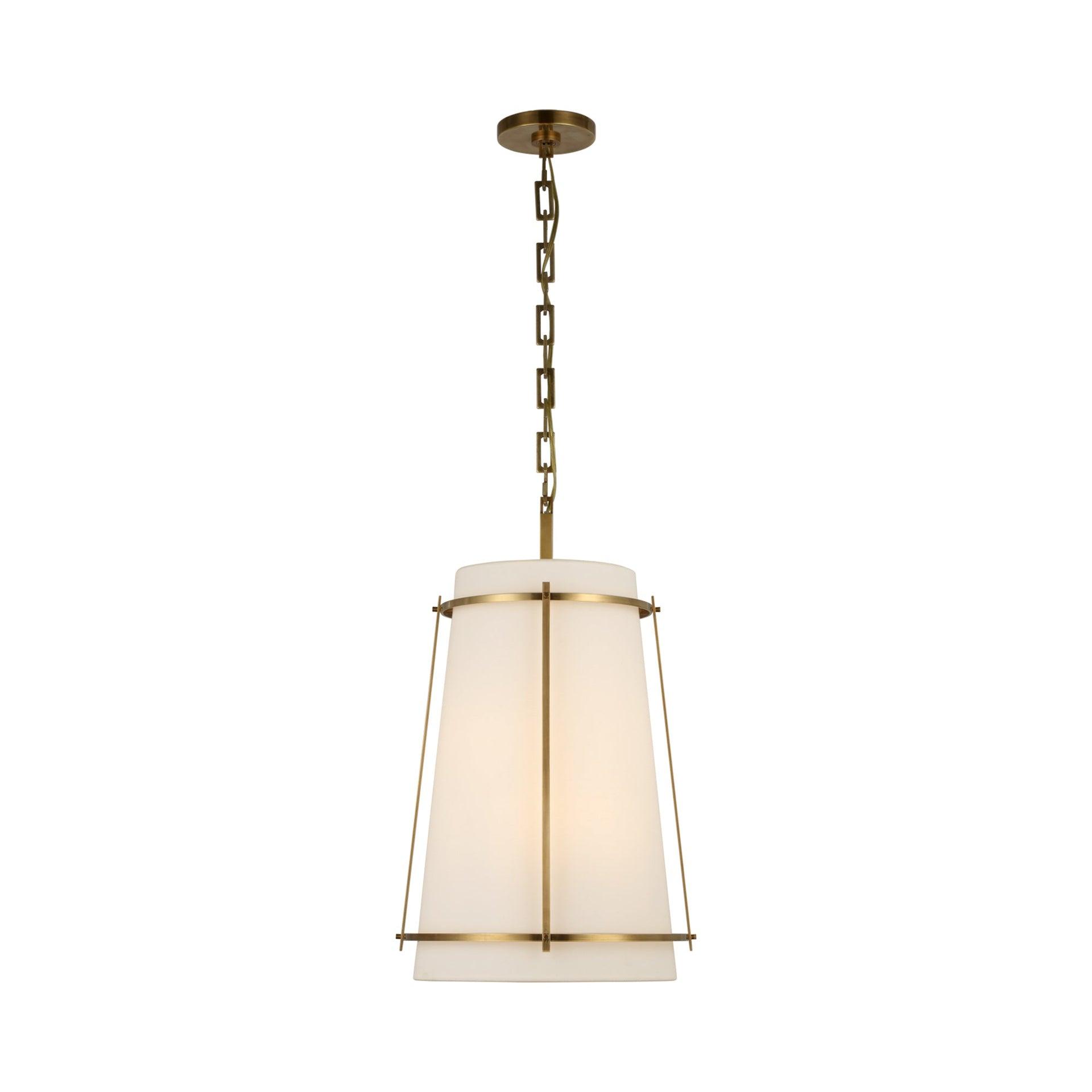 Callaway Modern Industrial Cage Pendant Light in Hand-Rubbed Antique Brass