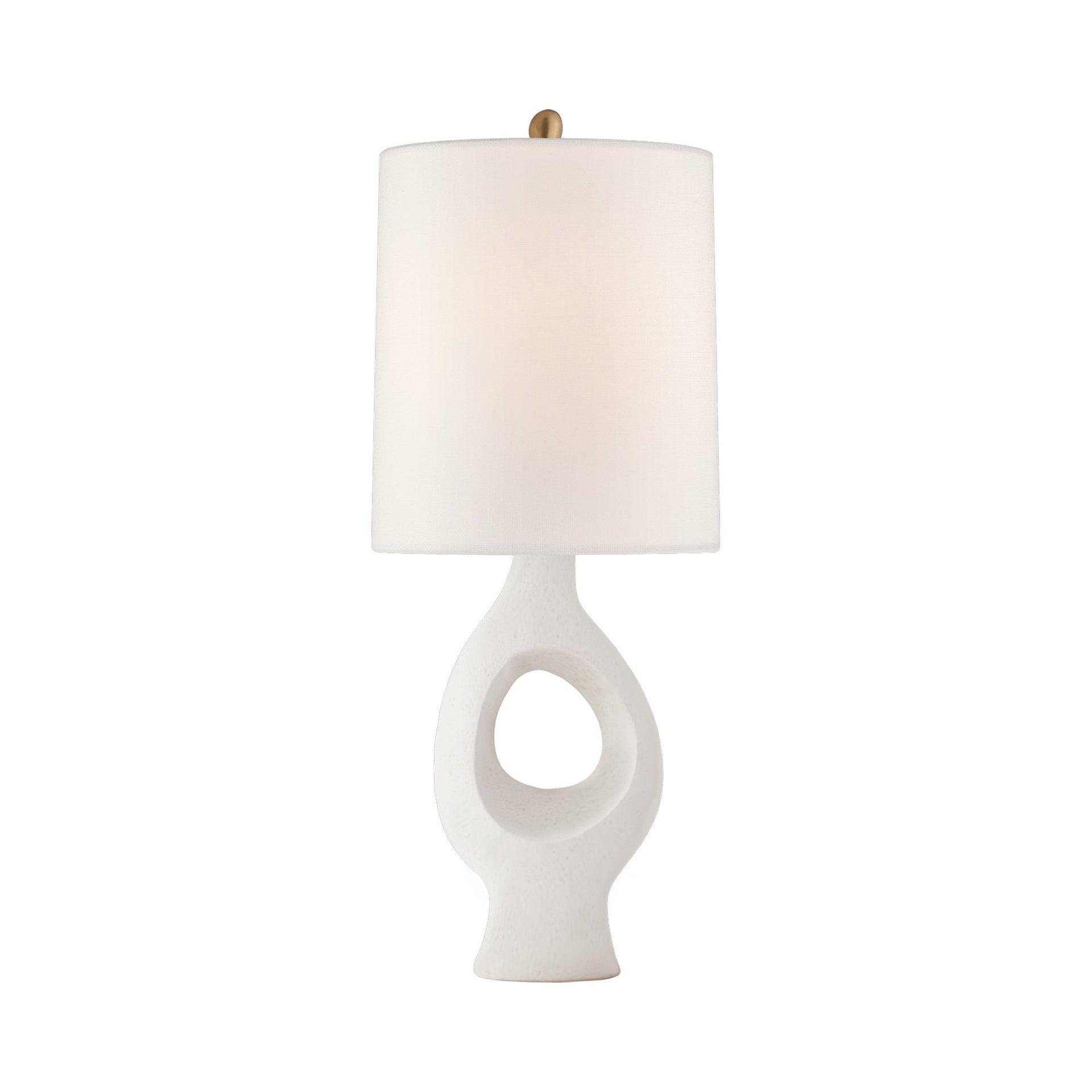 Marion White Adjustable Outdoor Linen Table Lamp