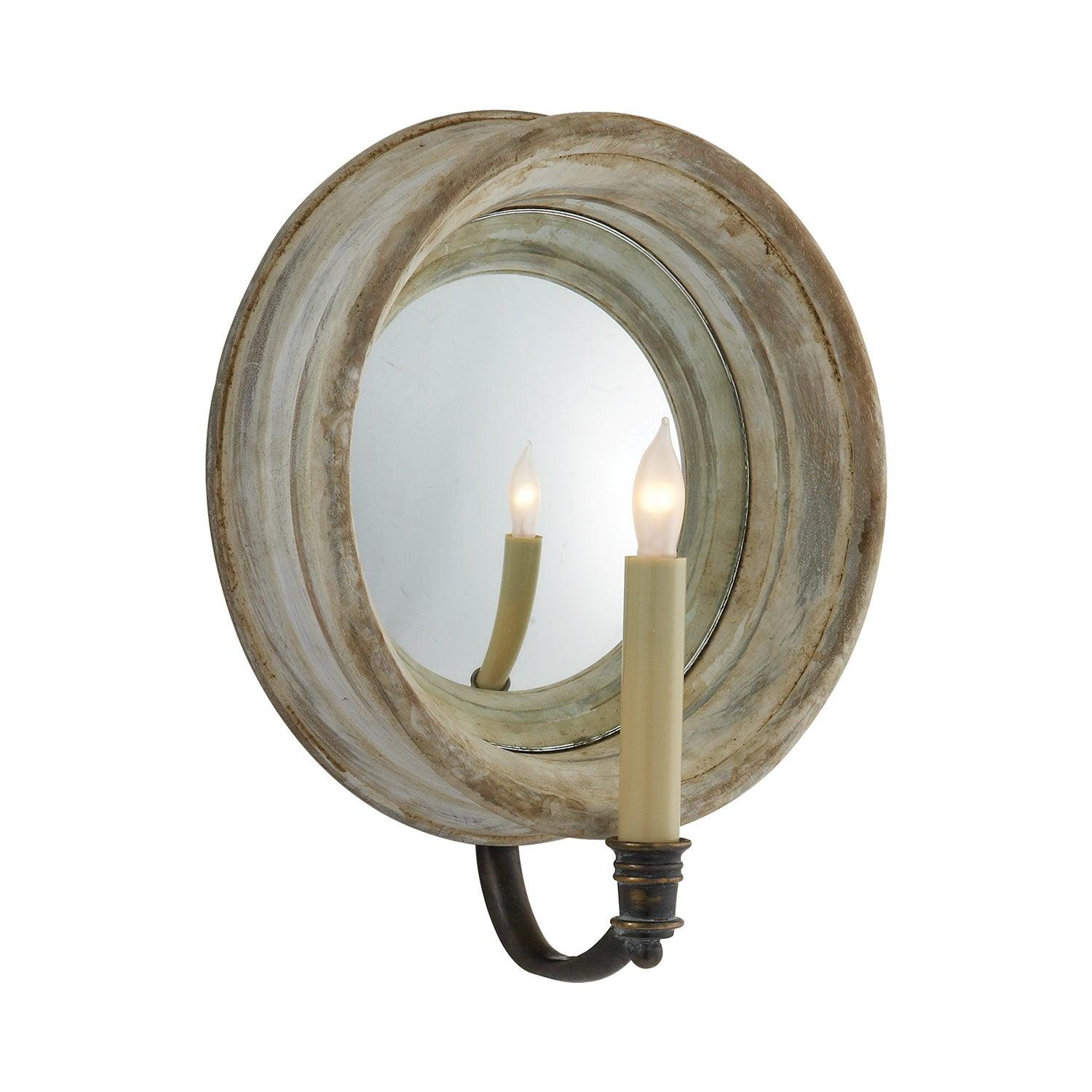 Old White Distressed Rustic Candle Wall Sconce