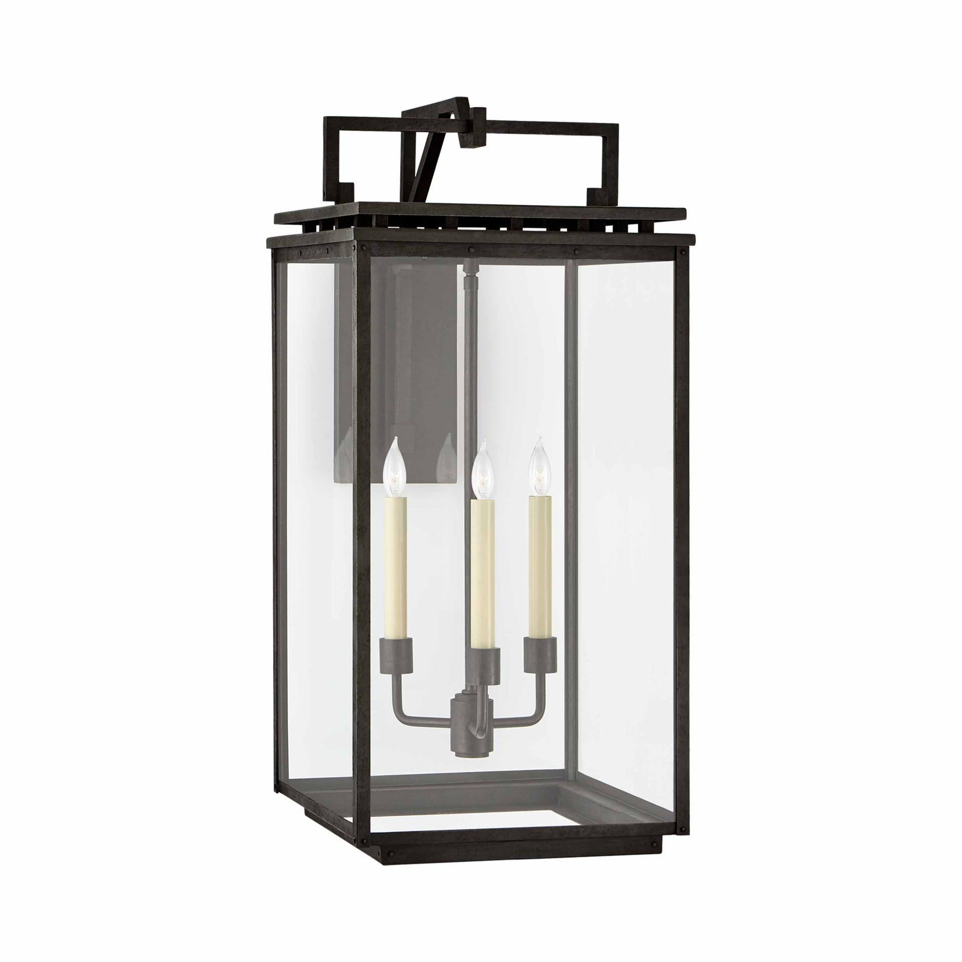 Black Iron 27.75" Dimmable Lantern Sconce