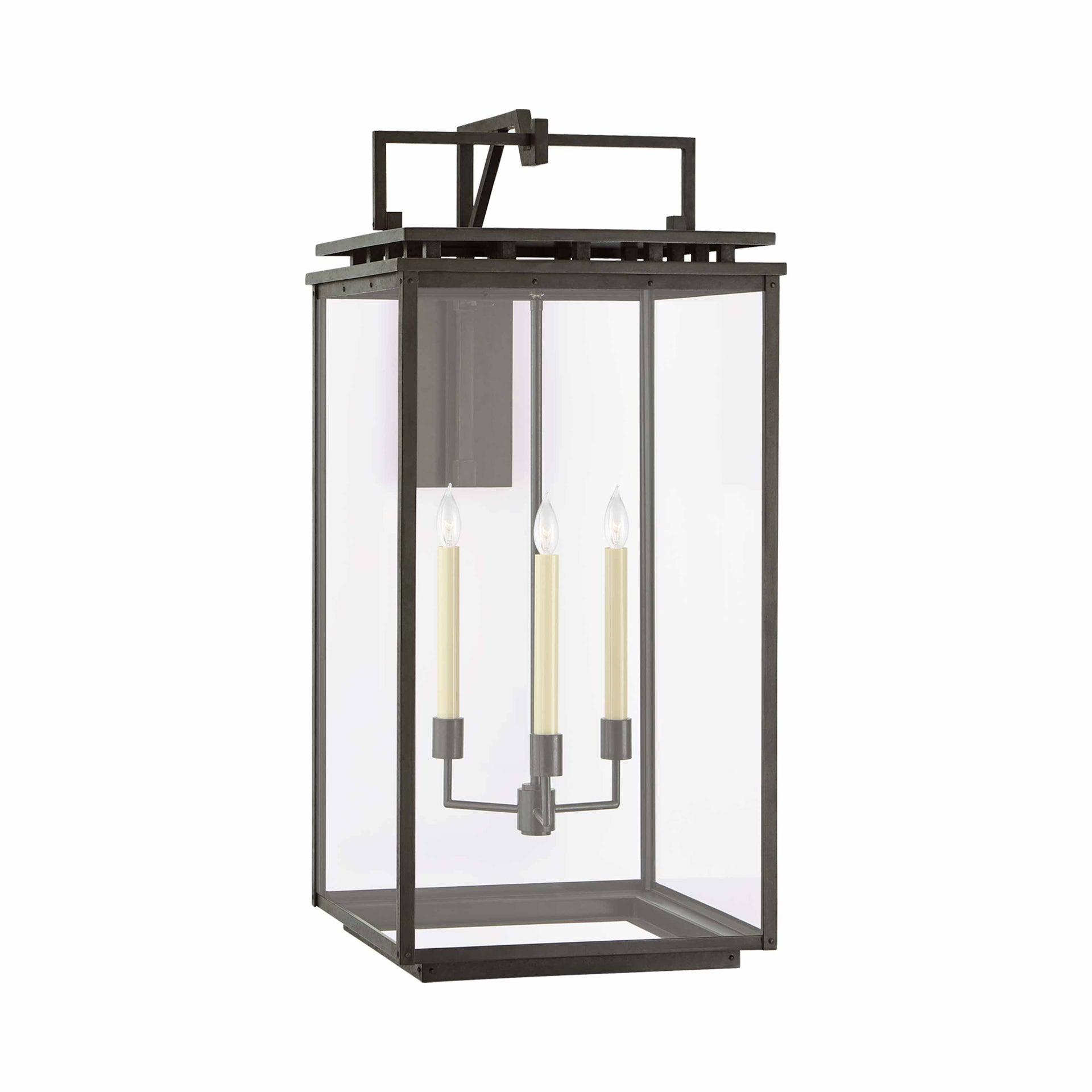 Chapman & Myers Dimmable Iron Black Lantern Wall Sconce