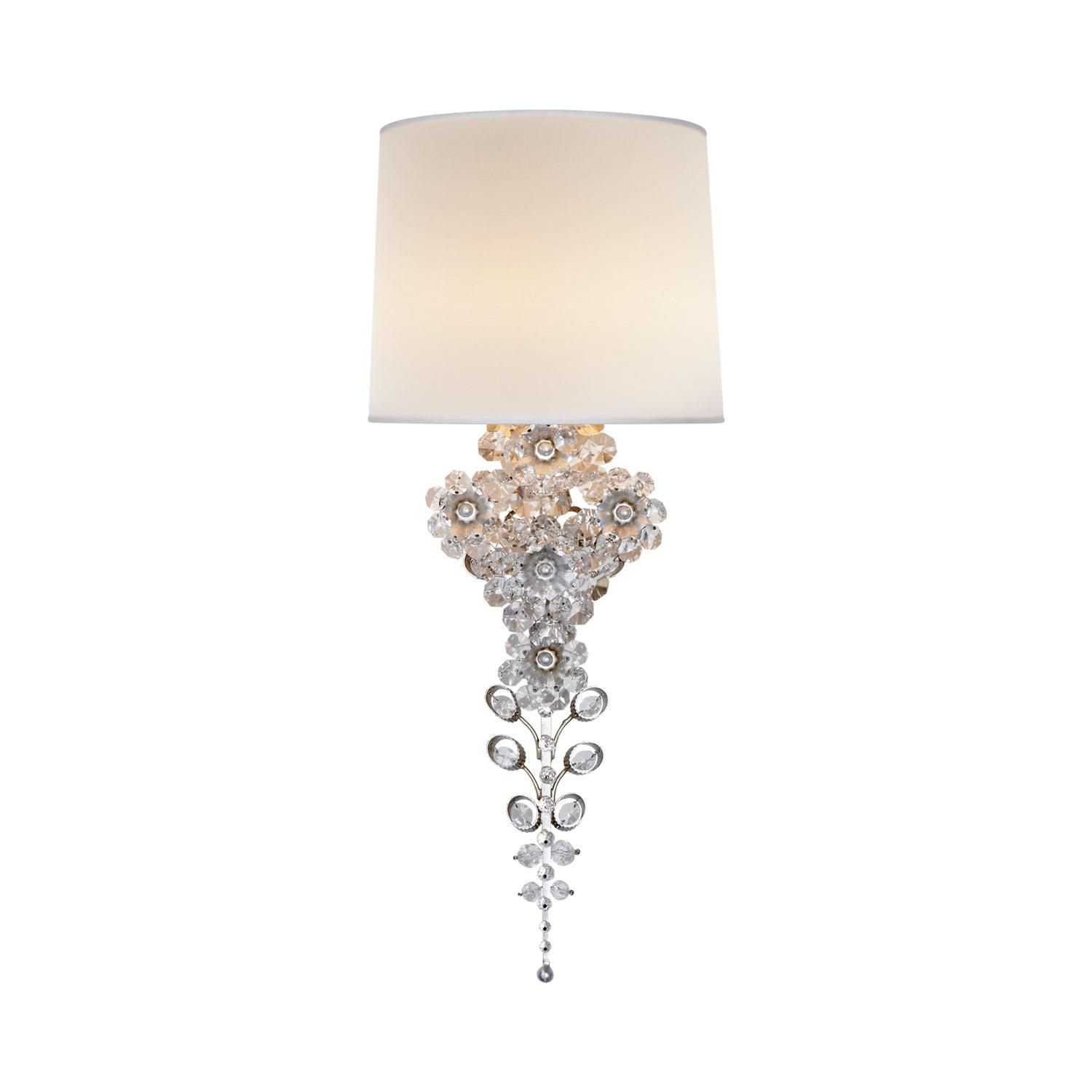 Claret Burnished Silver Leaf Direct Wired Wallchiere Sconce