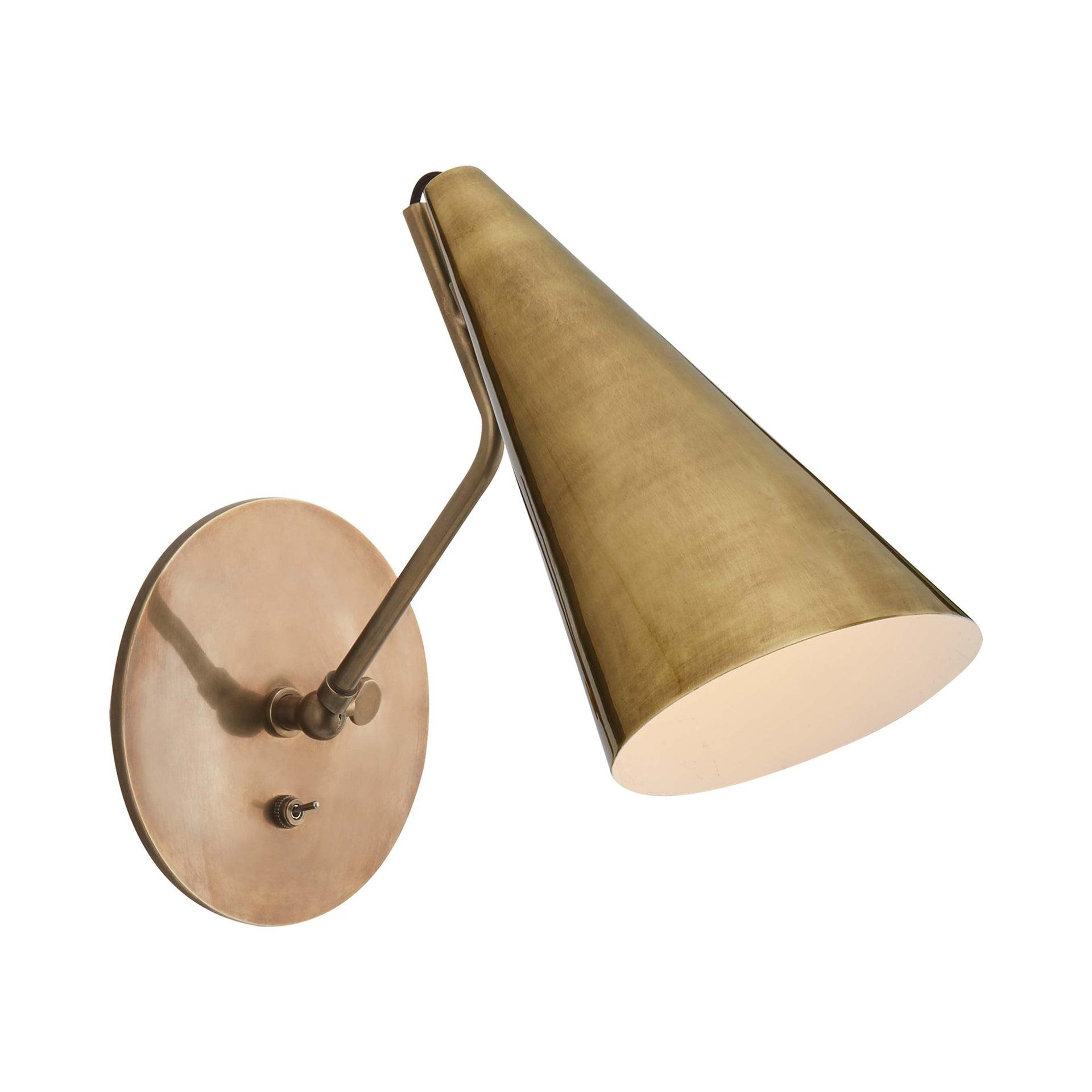 Clemente Adjustable Antique Brass Direct Wired Wall Sconce