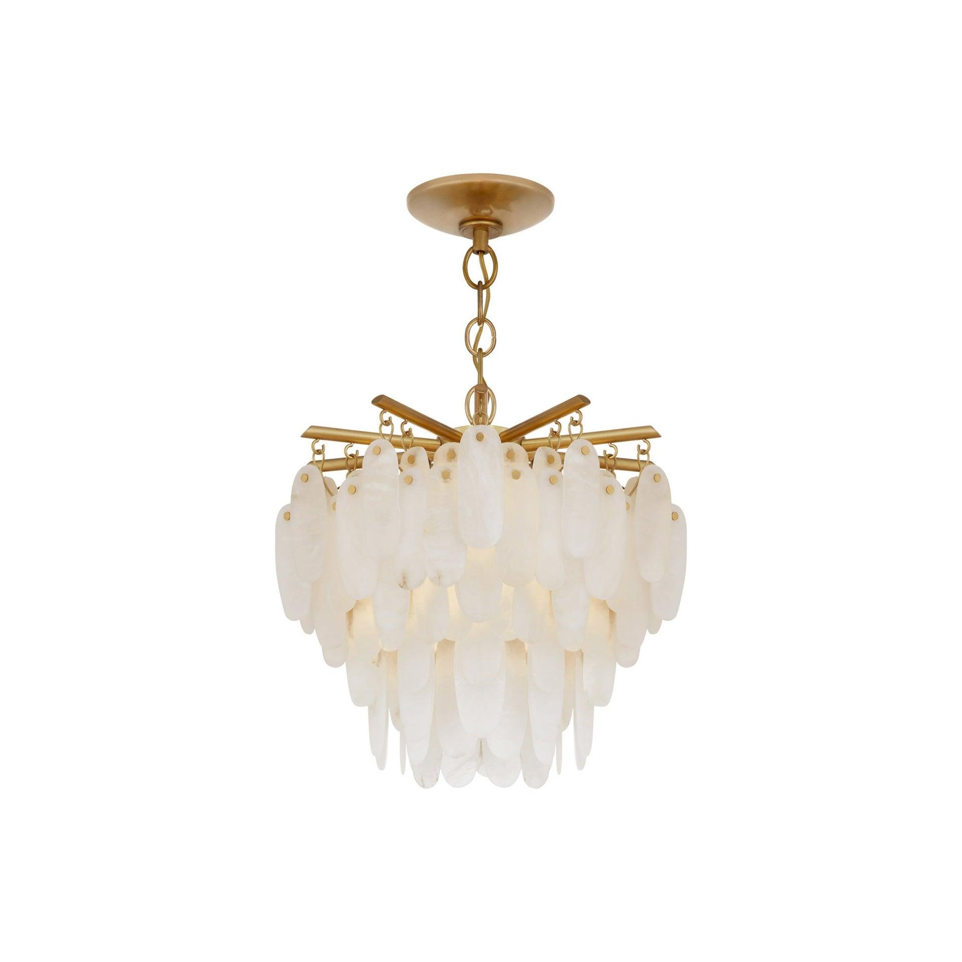 Cora Antique Burnished Brass 5-Light Crystal Chandelier